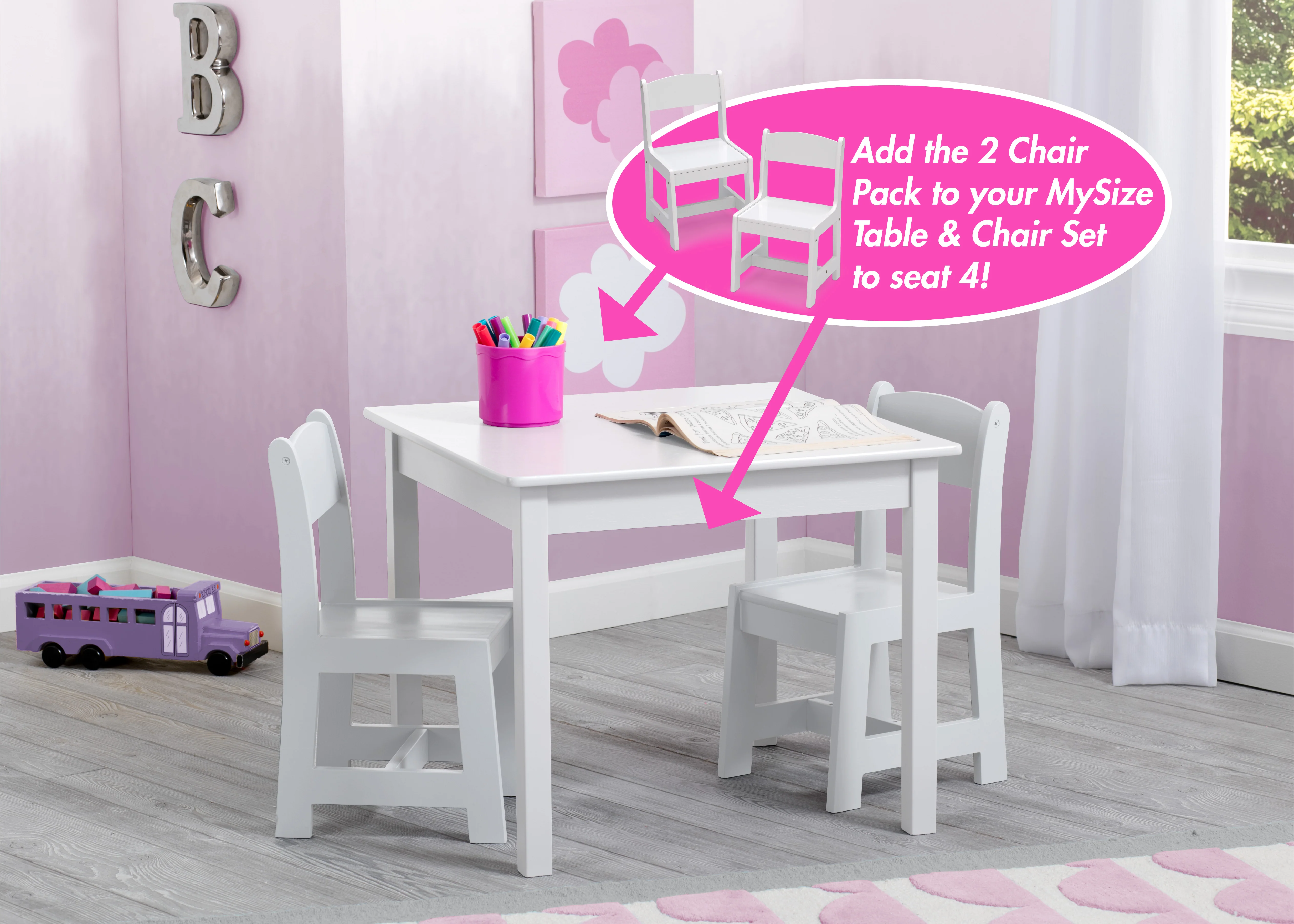 MySize Wood Kids Chairs for Playroom (Pack of 2) - Image 7