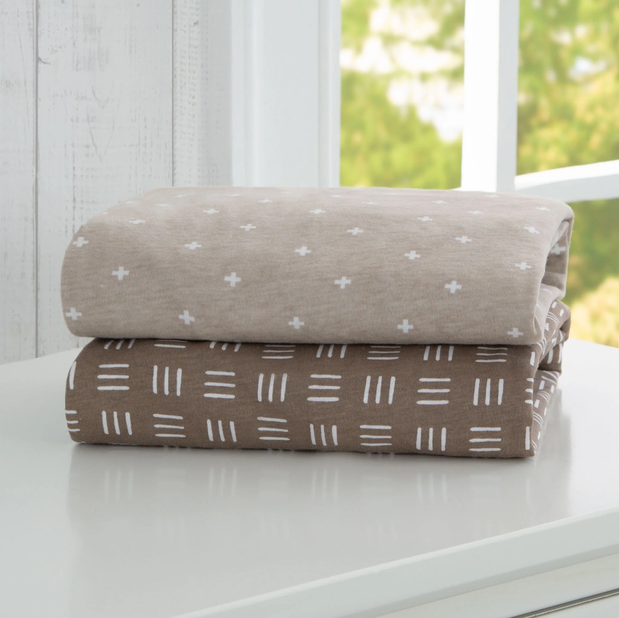 Neutral Boho Fitted Crib Sheets - 2 Pack - Image 8