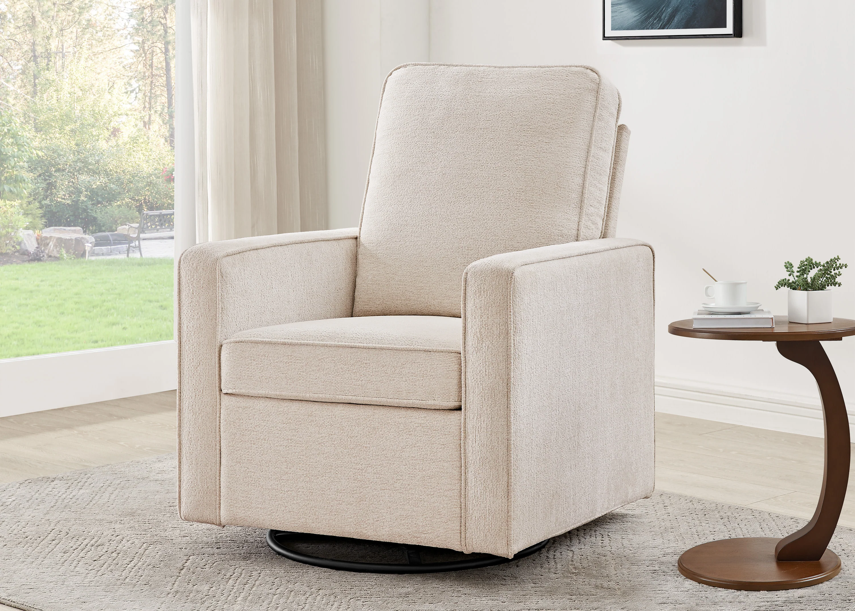 Noah Upholstered Swivel Glider - Image 7