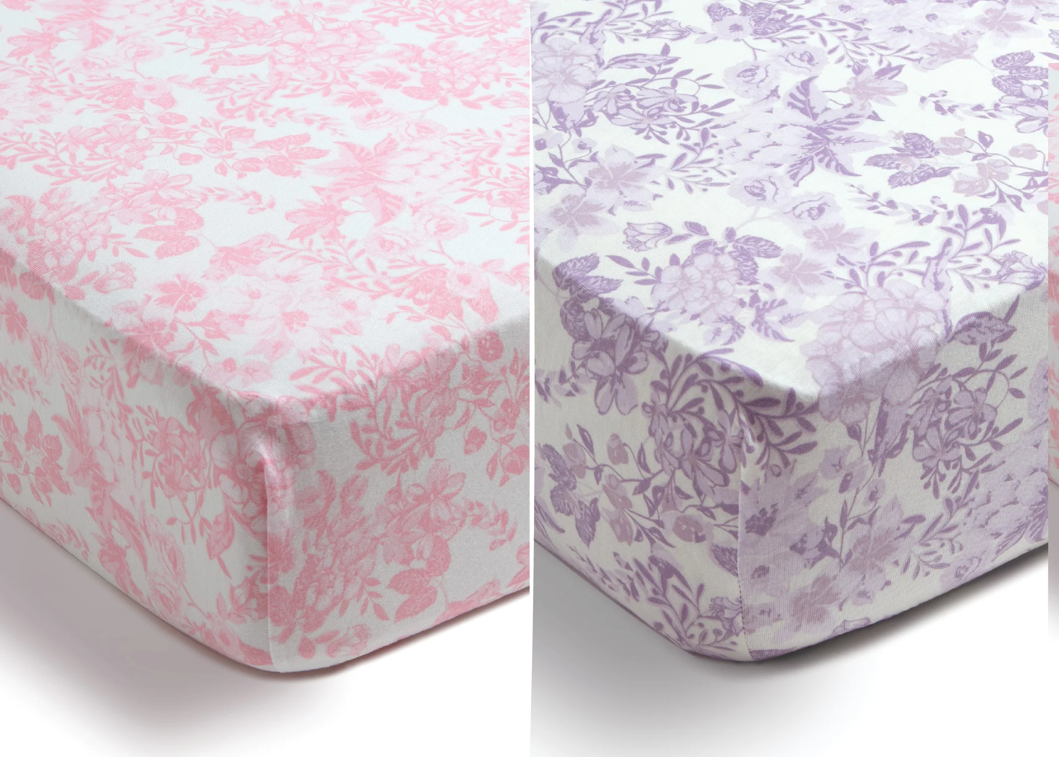 Pastel Floral Fitted Crib Sheets - 2 Pack - Image 4