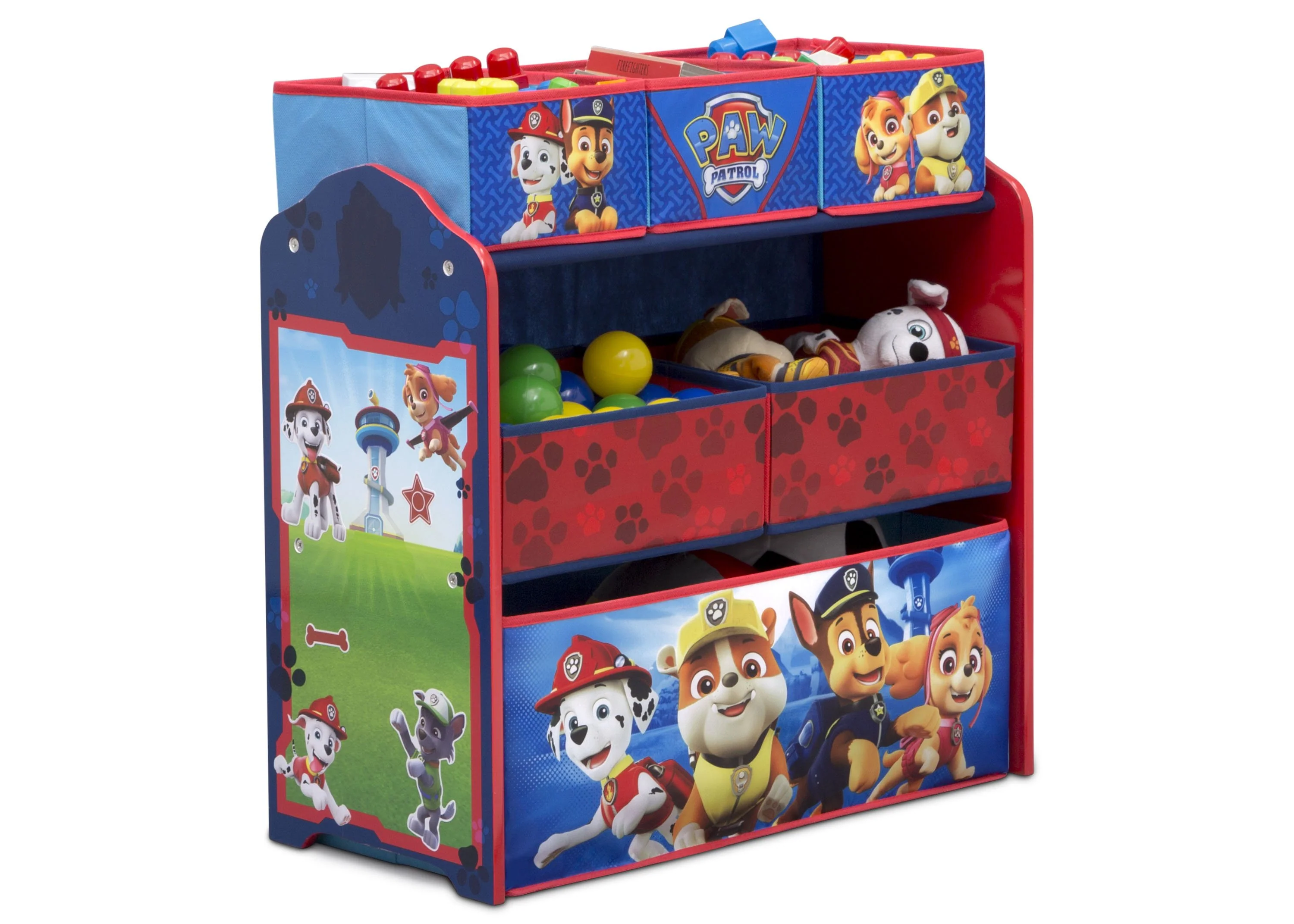 Nick Jr. PAW Patrol 4-Piece Playroom Solution – Set Includes Table and 2 Chairs and 6-Bin Toy Organizer - Image 5