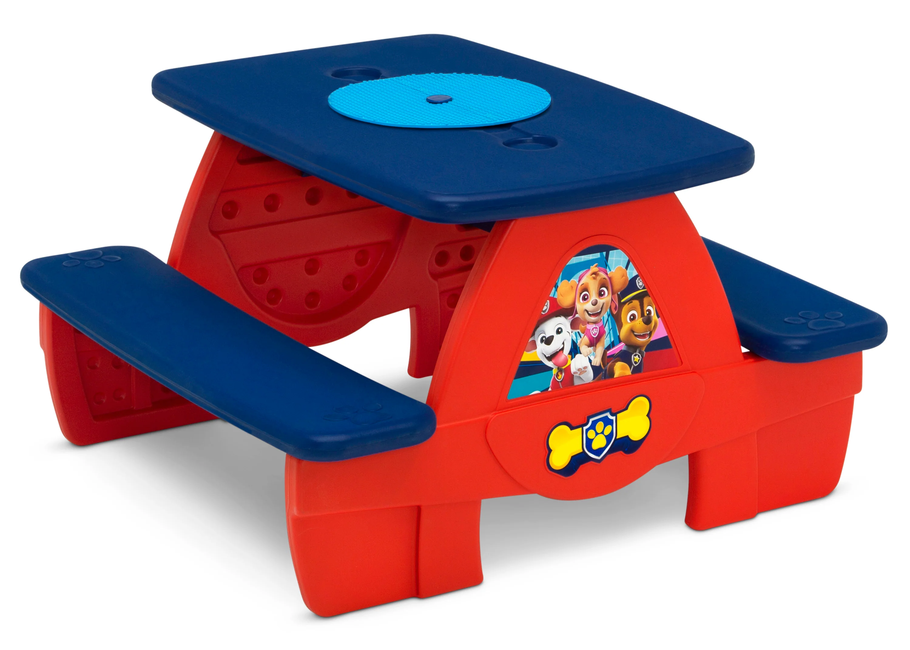PAW Patrol 4 Seat Activity Picnic Table with LEGO Compatible Tabletop - Image 4