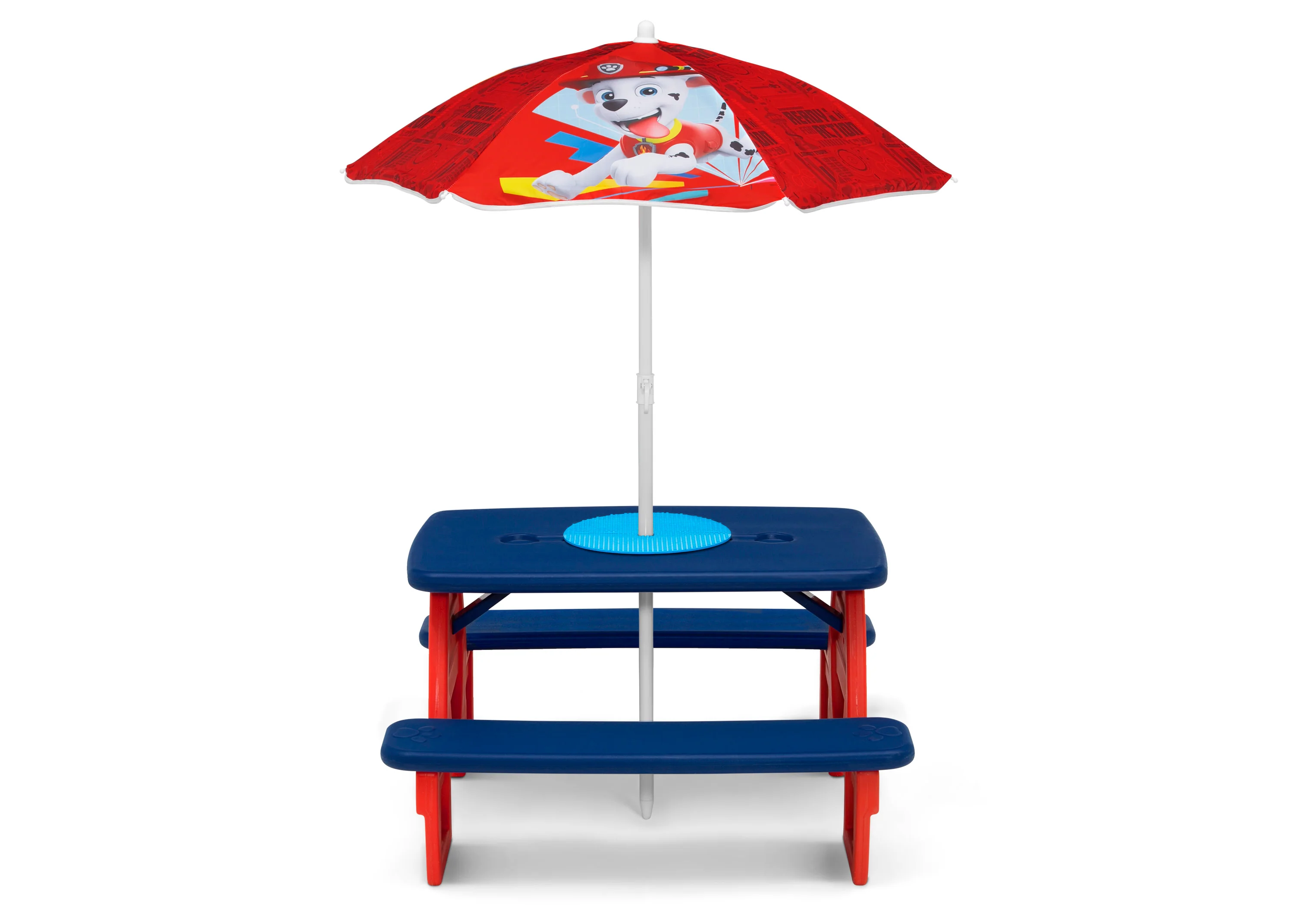 PAW Patrol 4 Seat Activity Picnic Table with Umbrella and Lego Compatible Tabletop - Image 2