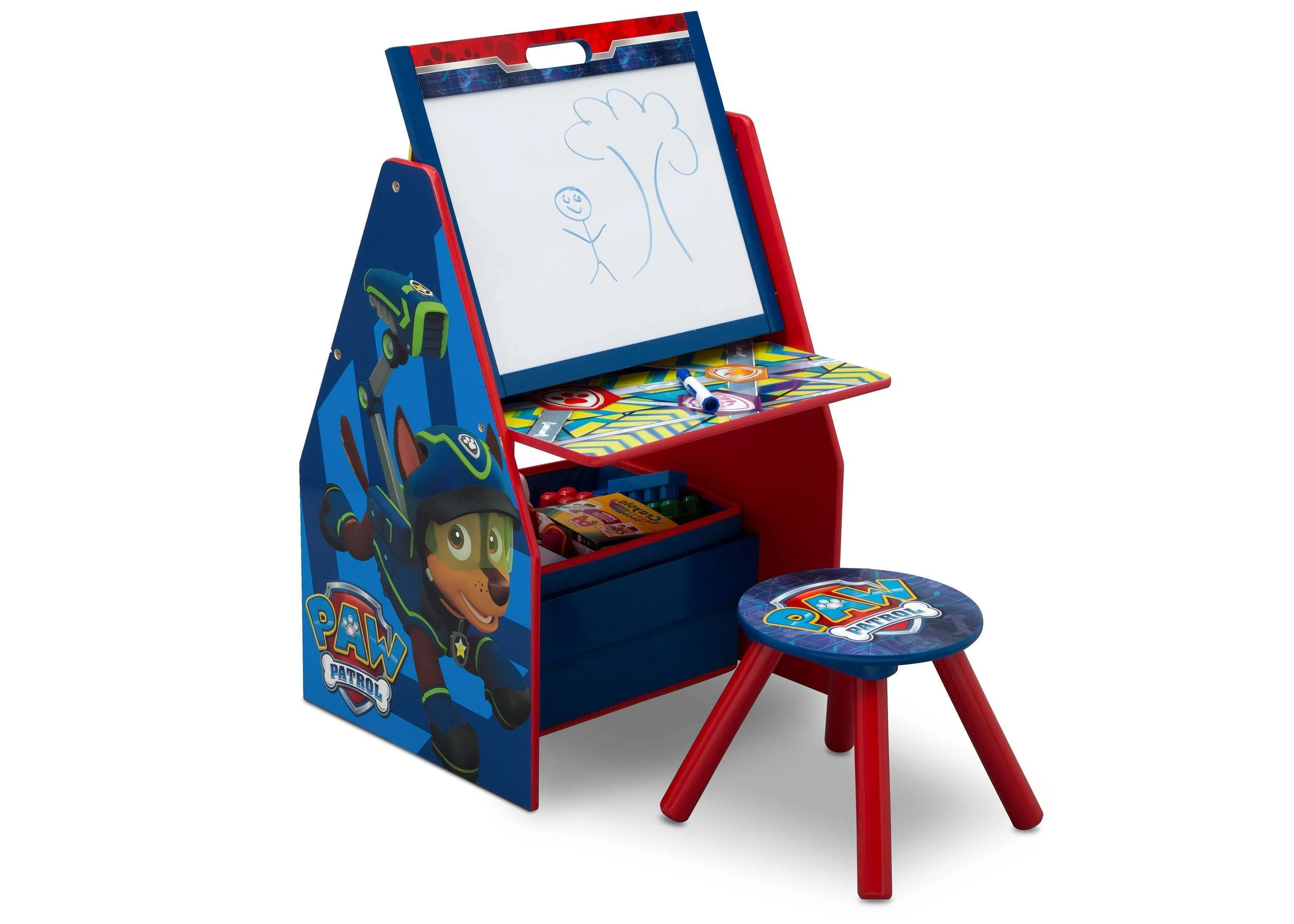 PAW Patrol Deluxe Kids Art Table - Easel, Desk, Stool, Toy Organizer - Image 5