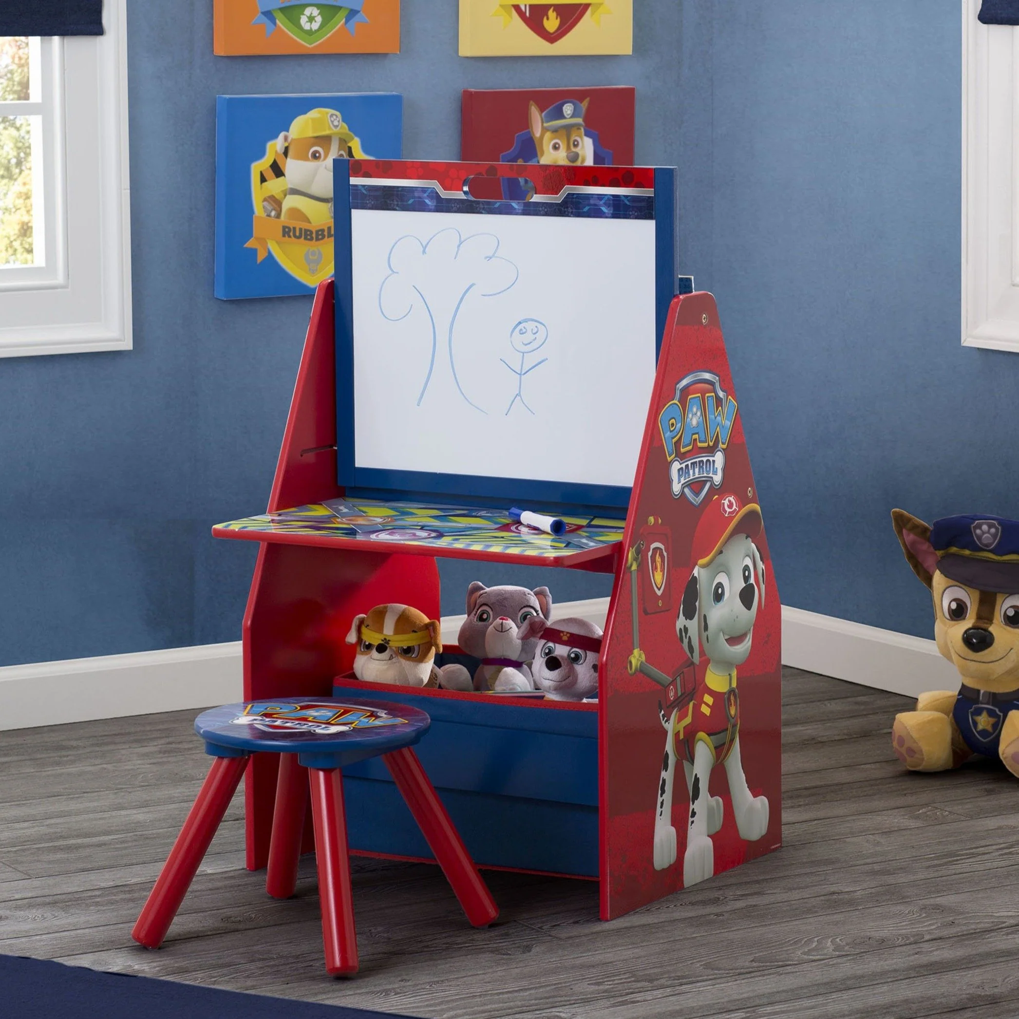 PAW Patrol Deluxe Kids Art Table - Easel, Desk, Stool, Toy Organizer - Image 8