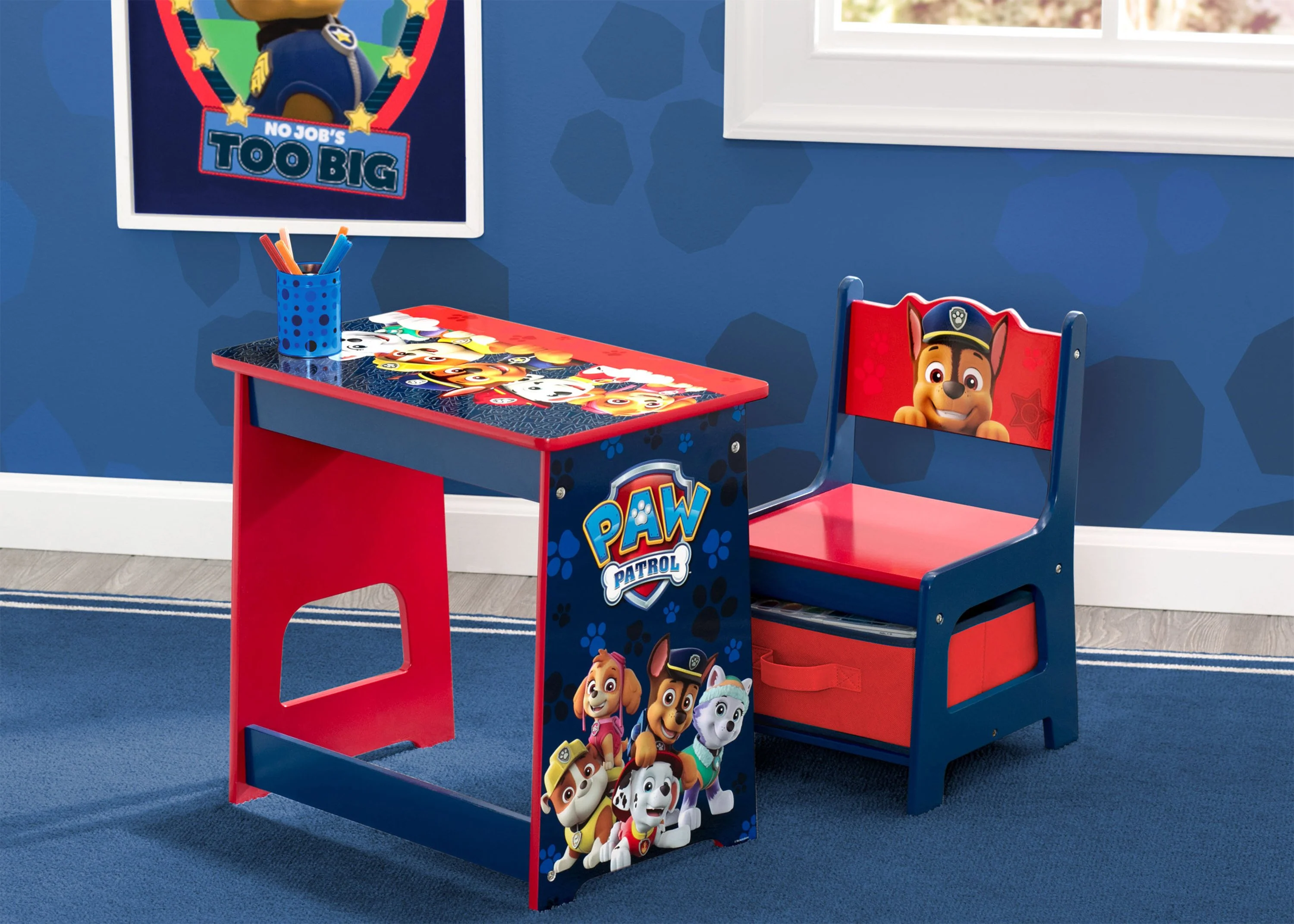 PAW Patrol Kids Wood Desk and Chair Set