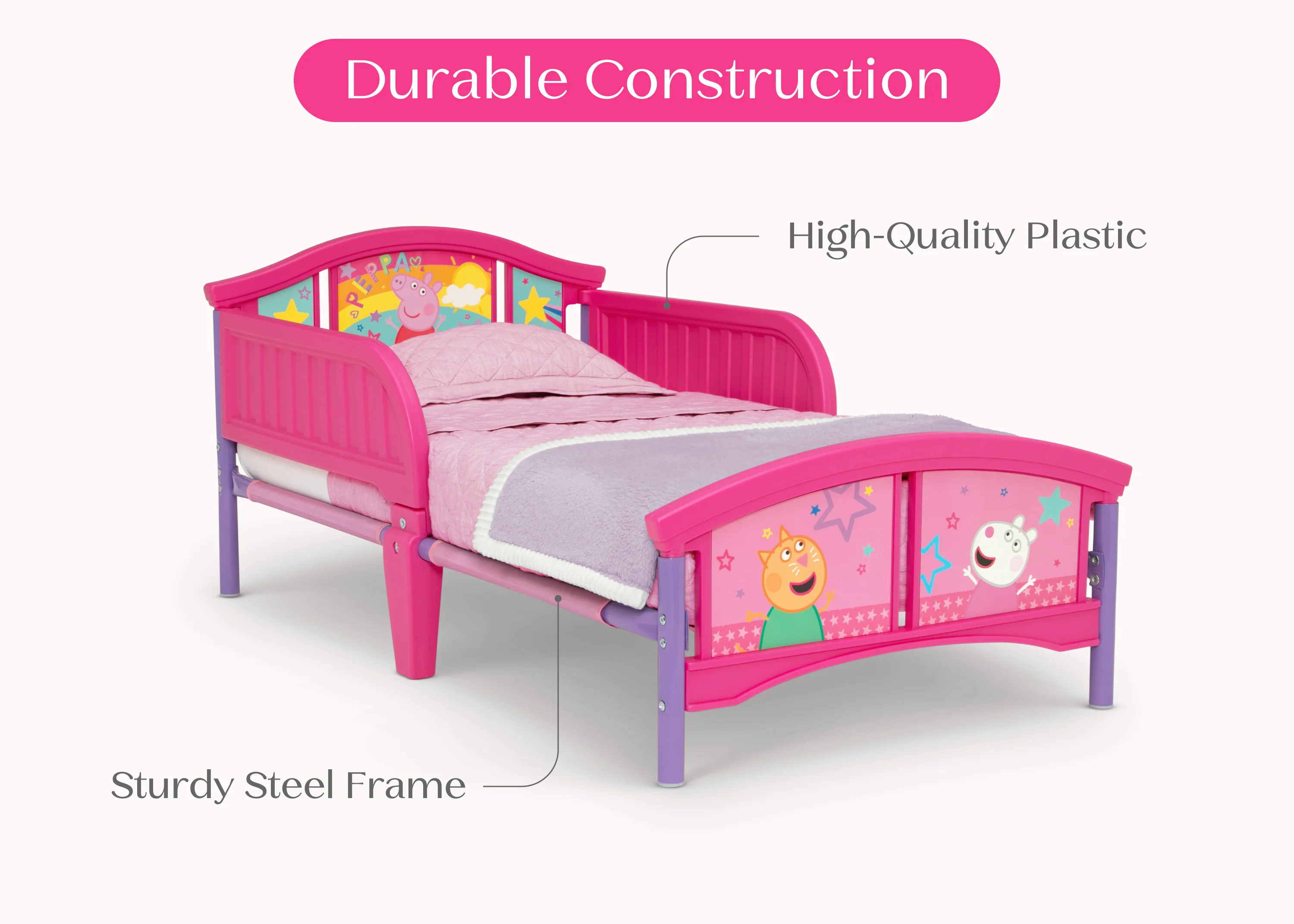 Peppa Pig Big Adventures Plastic Toddler Bed - Image 6