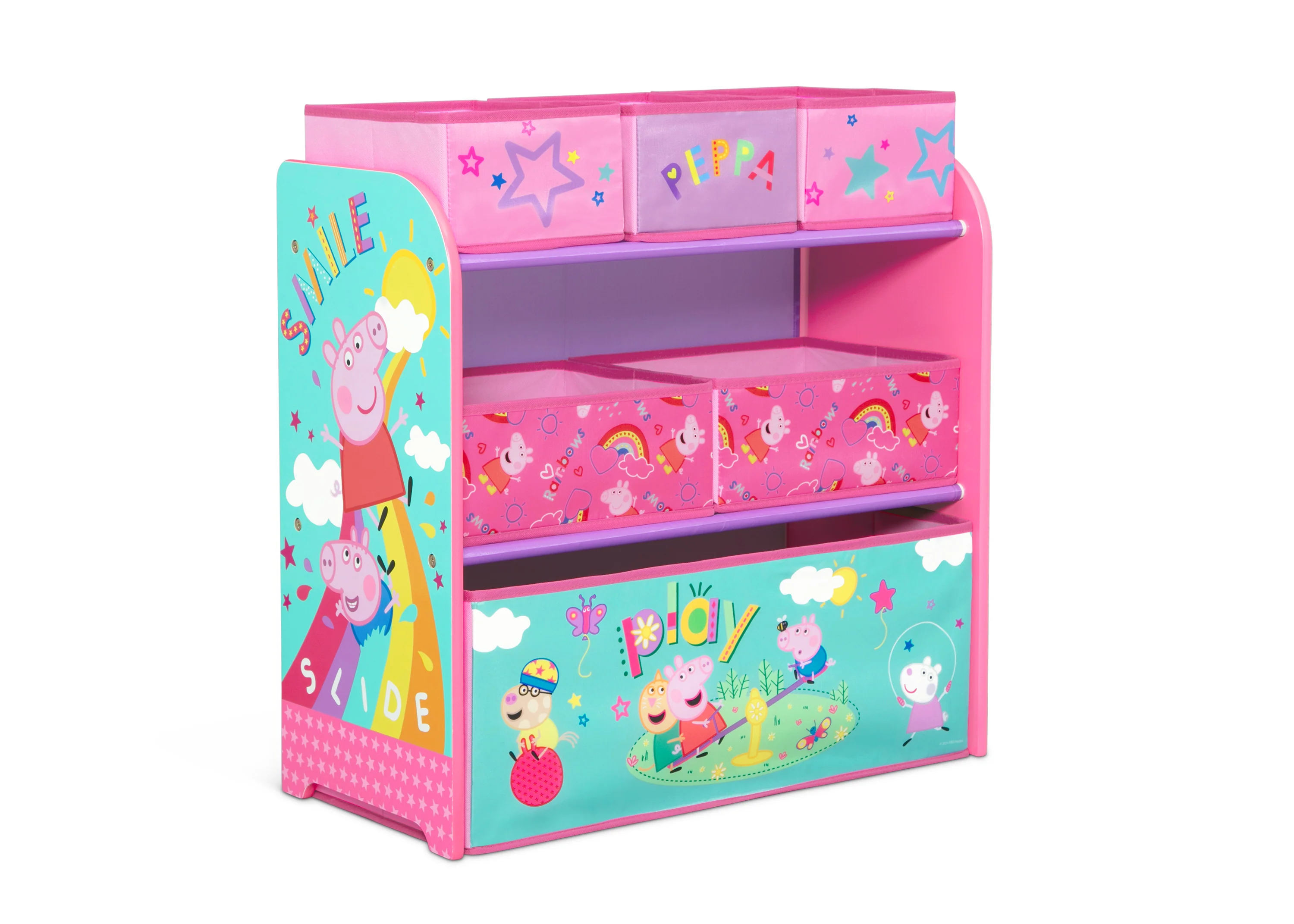 Peppa Pig Design & Store 6 Bin Toy Storage Organizer - Image 2