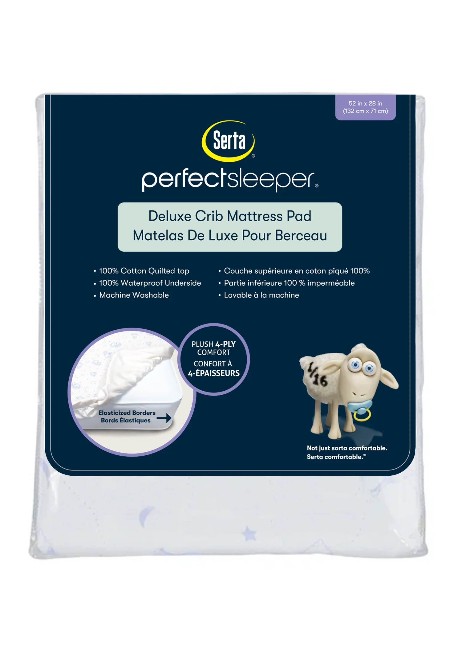 Deluxe Crib Mattress Pad - 100% Waterproof, Quilted Top, Fitted Protective Crib Mattress Pad - Image 2