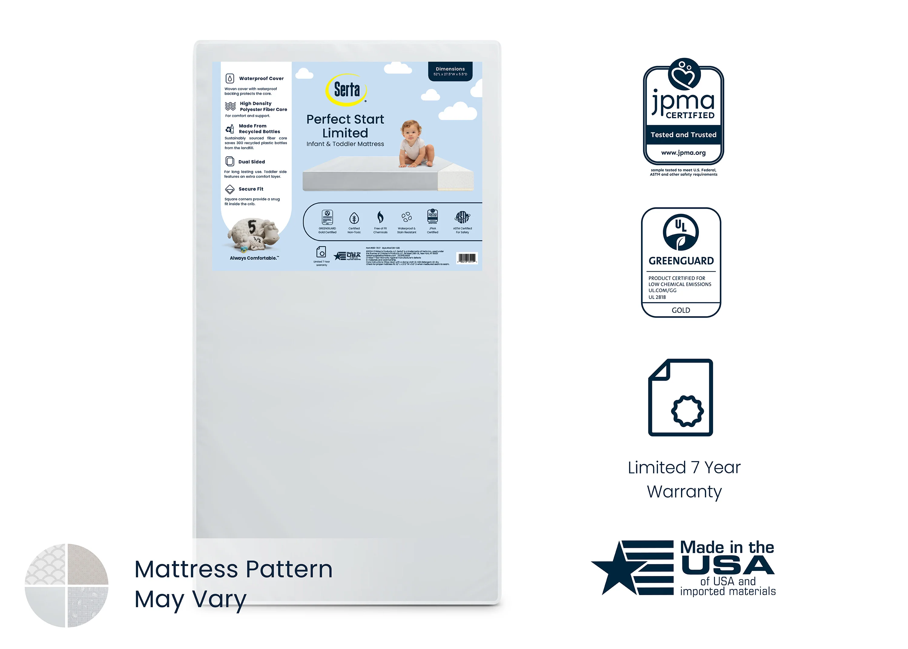 Perfect Start Limited Dual Sided Baby Crib Mattress and Toddler Mattress - Image 2