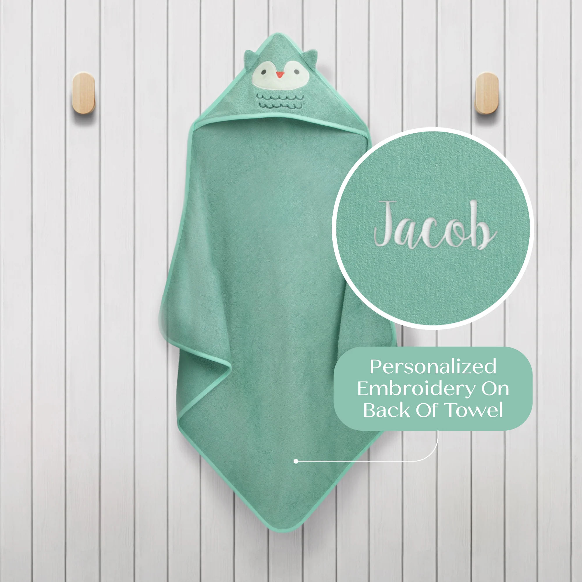 Personalized Baby Hooded Bath Towel - Image 5
