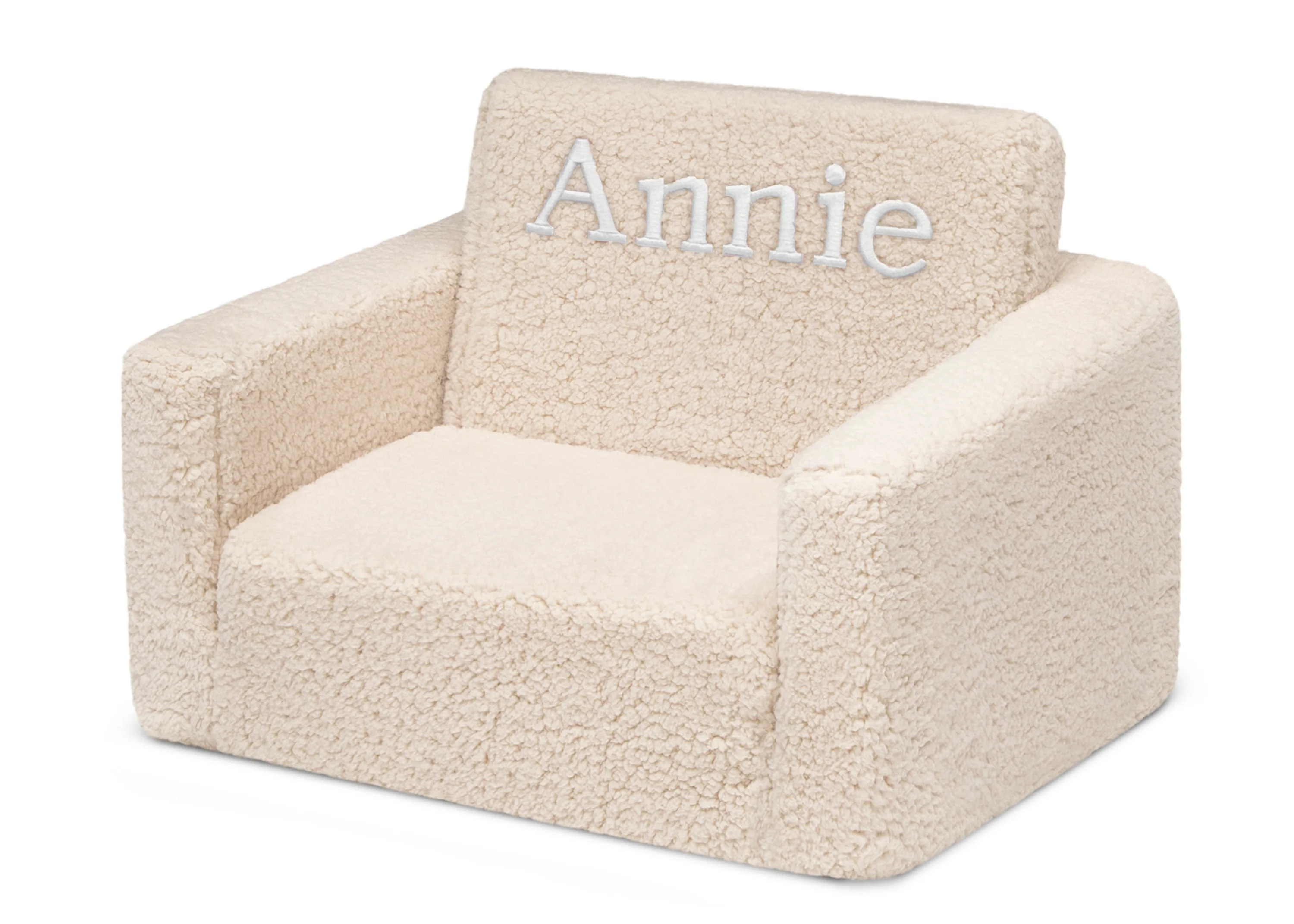 Personalized Cozee Flip-Out Sherpa 2-in-1 Convertible Chair to Lounger for Kids - Image 11