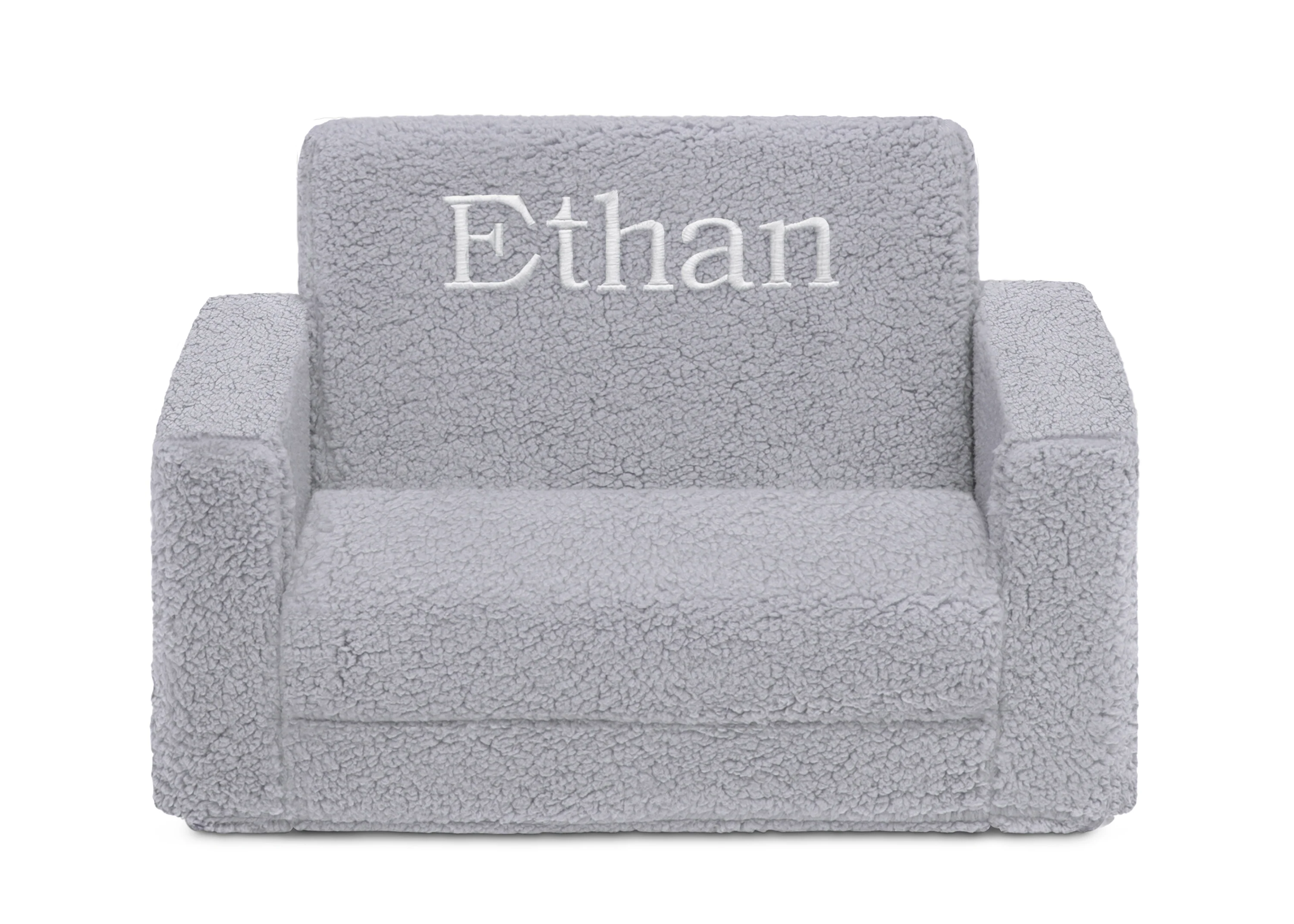 Personalized Cozee Flip-Out Sherpa 2-in-1 Convertible Chair to Lounger for Kids - Image 2