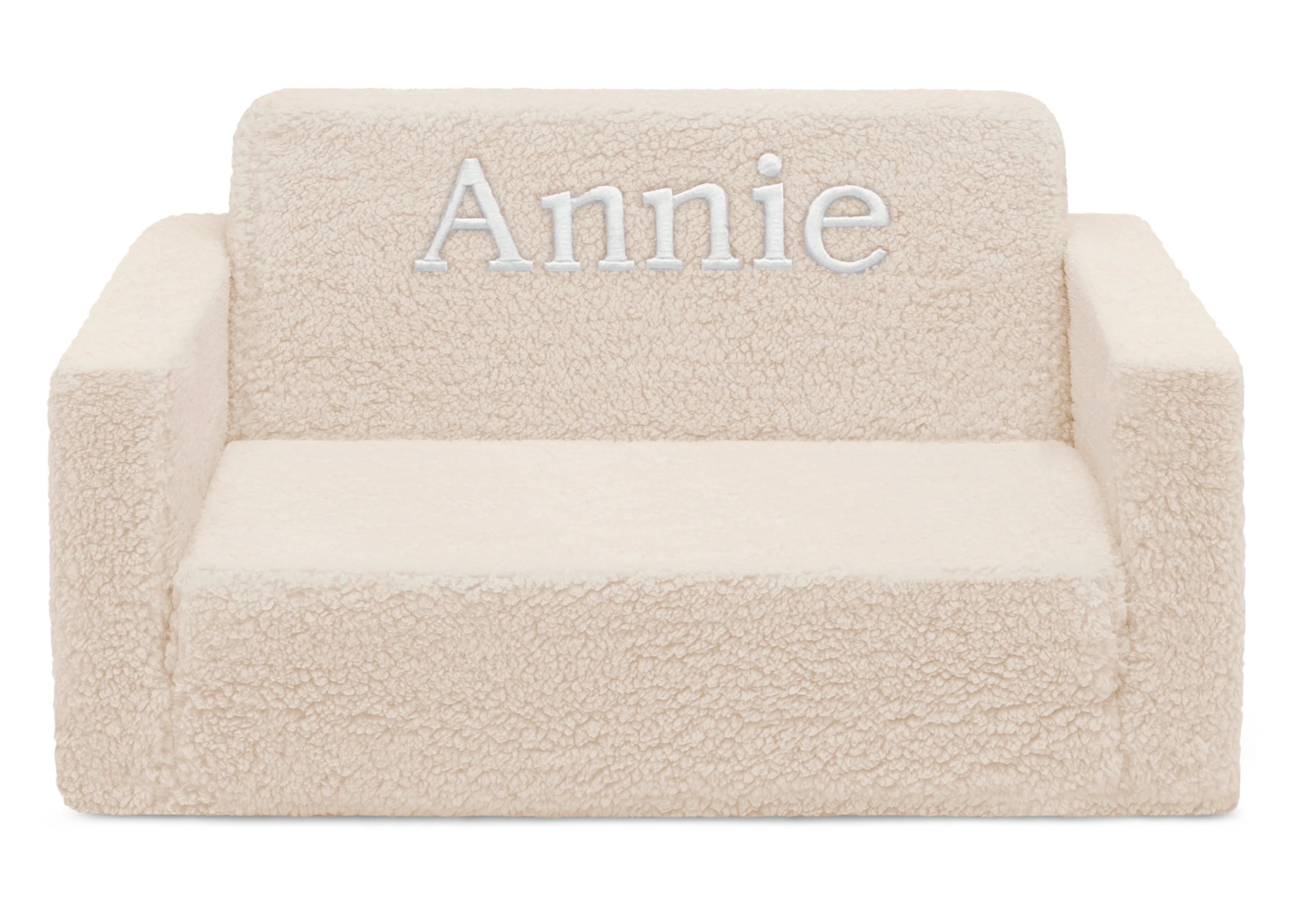 Personalized Cozee Flip-Out Sherpa 2-in-1 Convertible Sofa to Lounger for Kids - Image 9