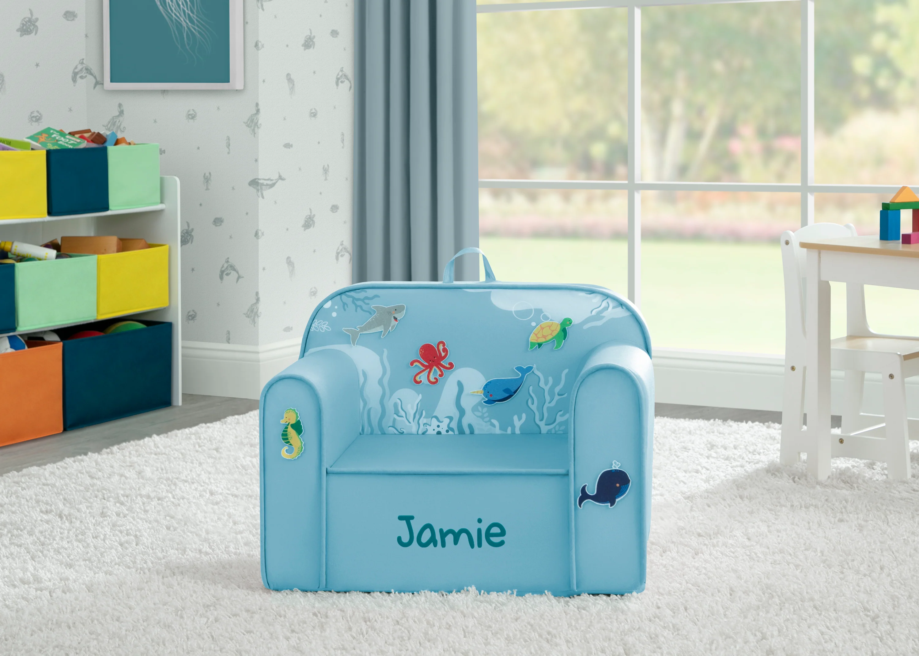 Personalized Mix & Match Cozee Kids Chair with Interchangeable Patches - Image 11