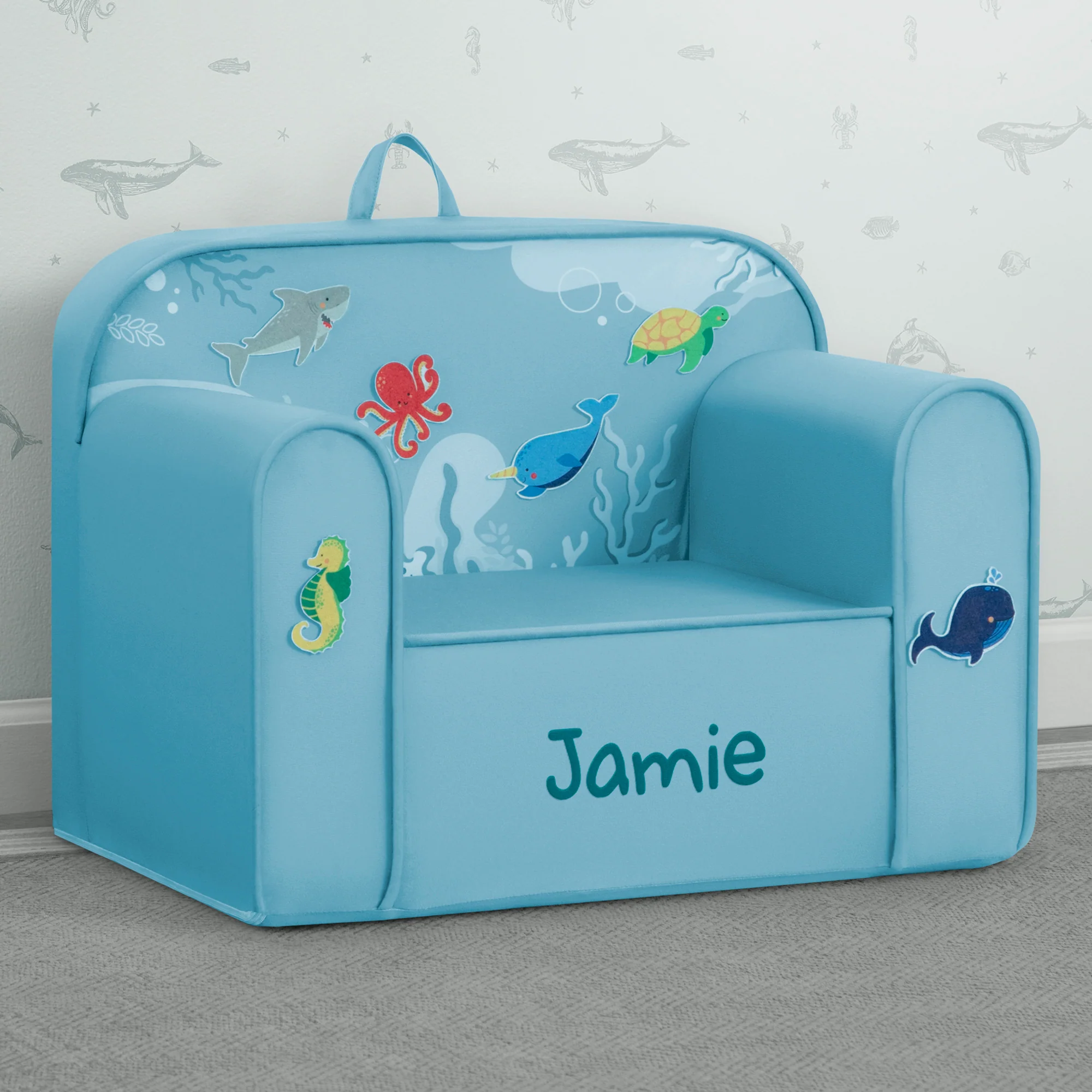 Personalized Mix & Match Cozee Kids Chair with Interchangeable Patches - Image 18