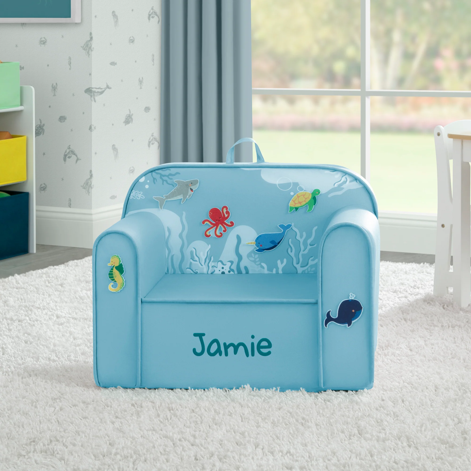 Personalized Mix & Match Cozee Kids Chair with Interchangeable Patches - Image 19