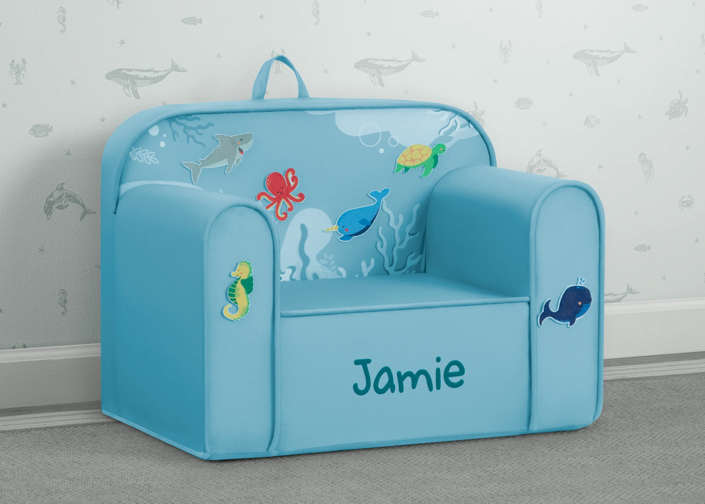 Personalized Mix & Match Cozee Kids Chair with Interchangeable Patches - Image 20