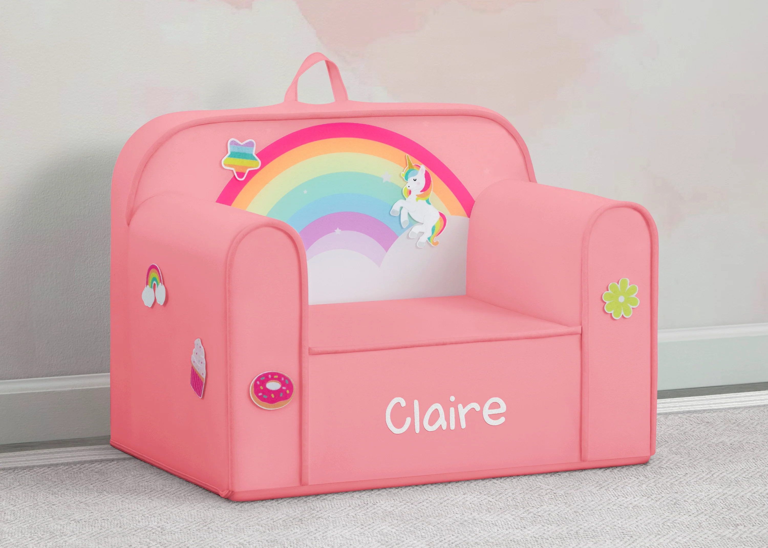 Personalized Mix & Match Cozee Kids Chair with Interchangeable Patches - Image 28