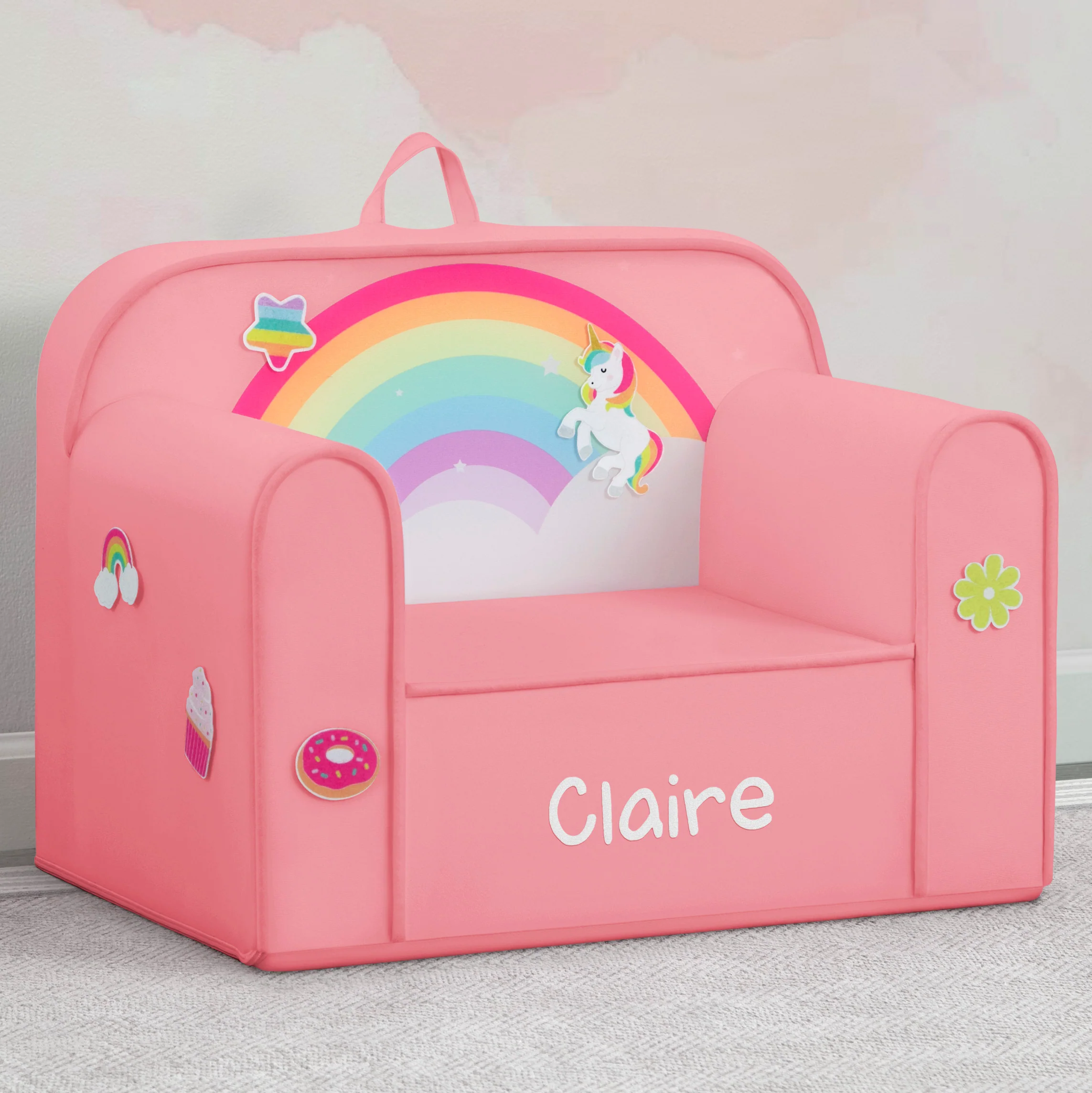 Personalized Mix & Match Cozee Kids Chair with Interchangeable Patches - Image 30