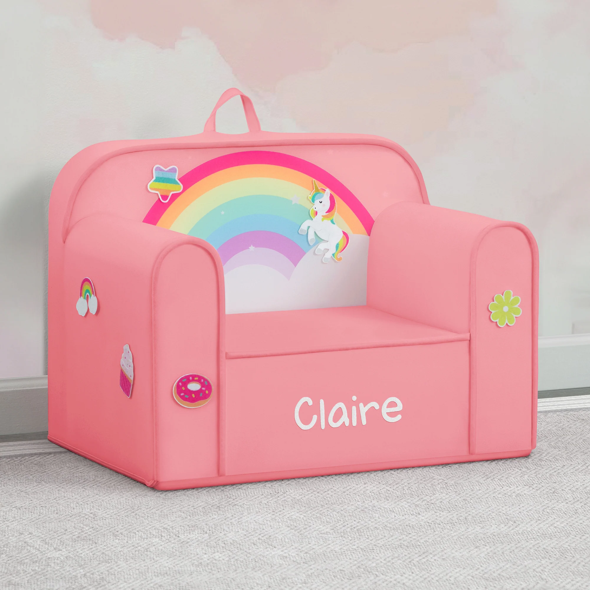 Personalized Mix & Match Cozee Kids Chair with Interchangeable Patches - Image 31