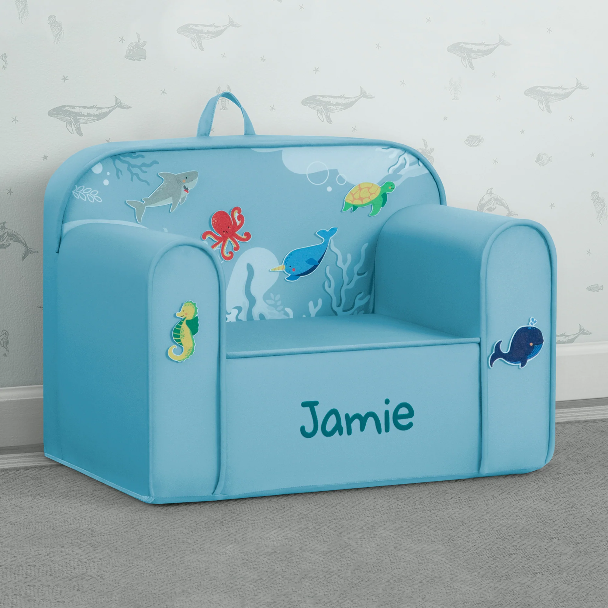Personalized Mix & Match Cozee Kids Chair with Interchangeable Patches - Image 33