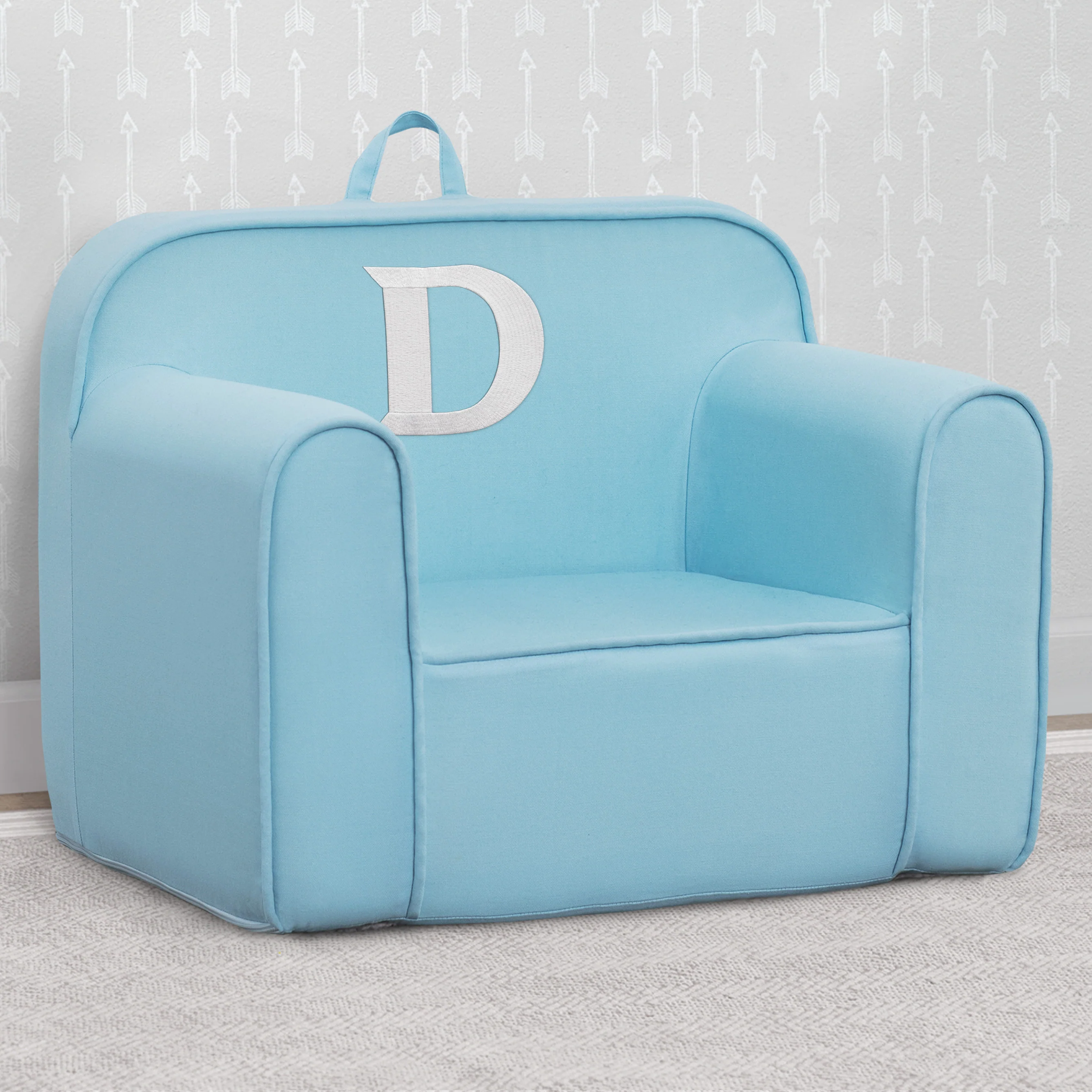Personalized Monogram Light Blue Cozee Chair - Image 20