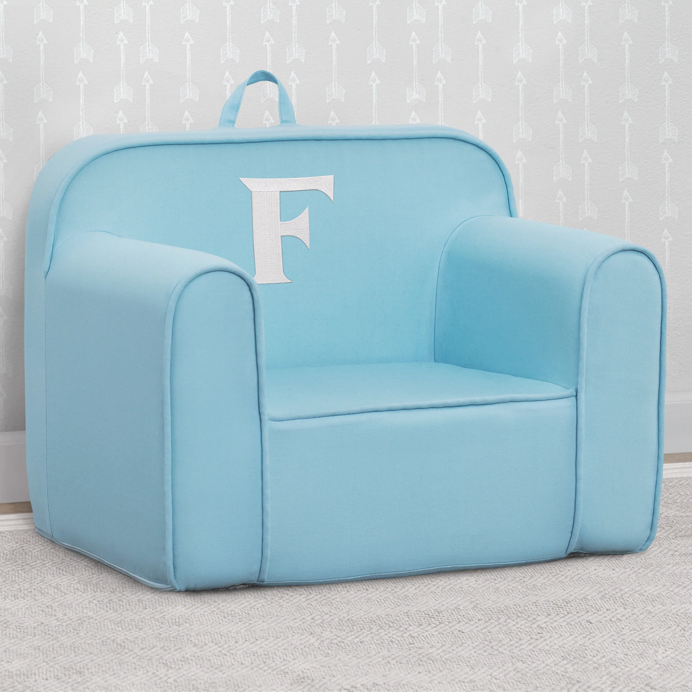 Personalized Monogram Light Blue Cozee Chair - Image 30