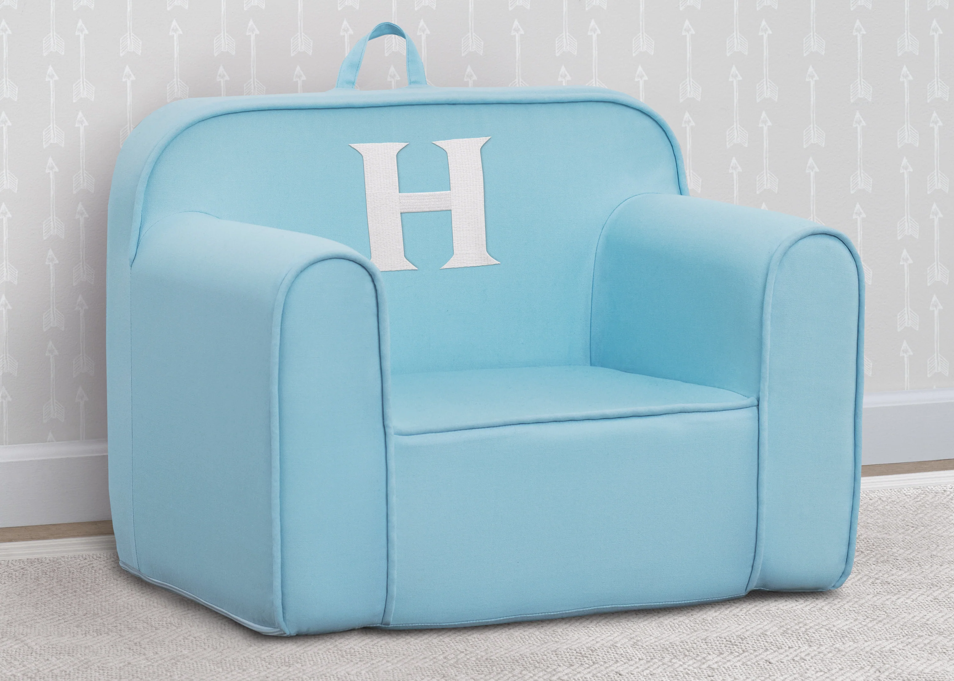 Personalized Monogram Light Blue Cozee Chair - Image 36