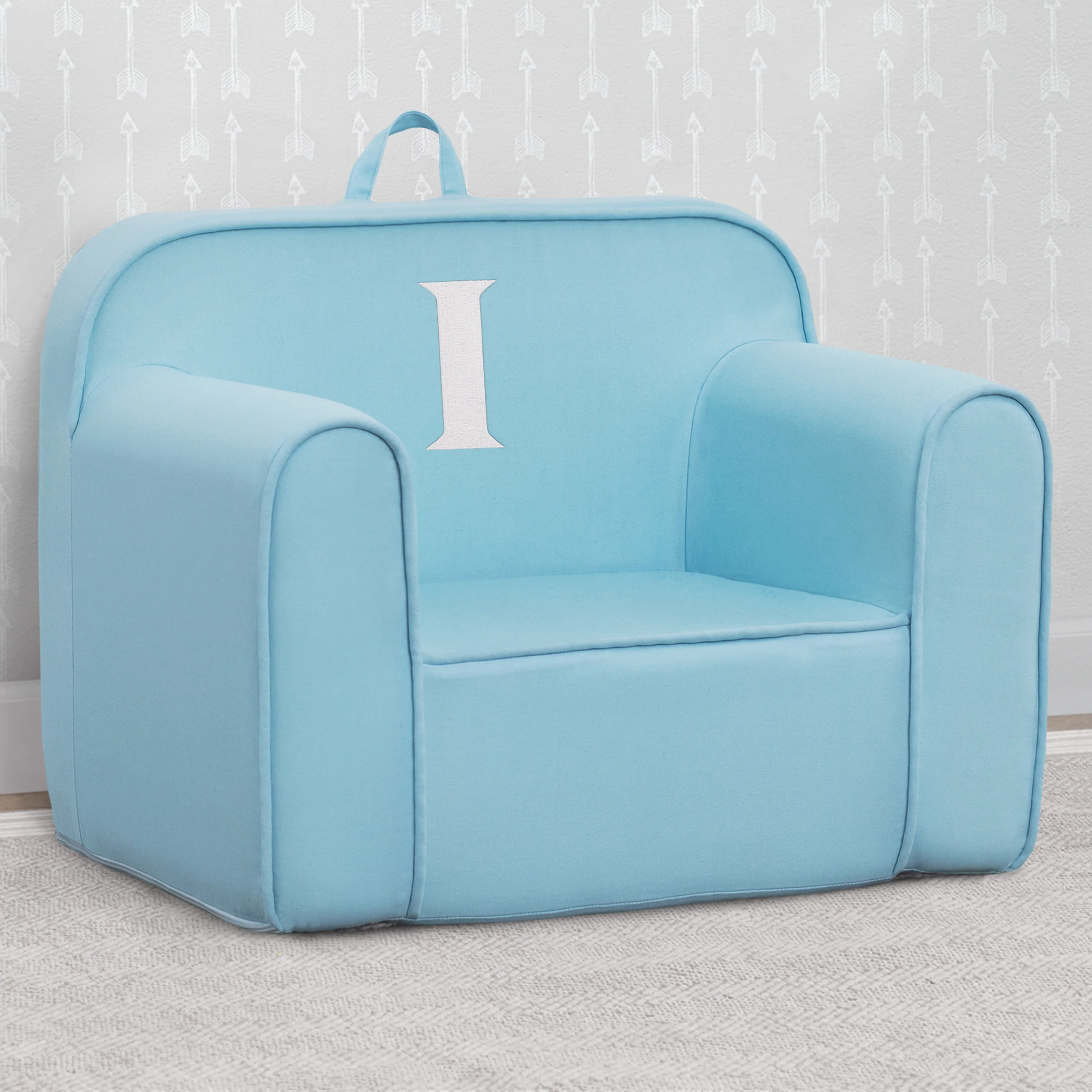 Personalized Monogram Light Blue Cozee Chair - Image 45