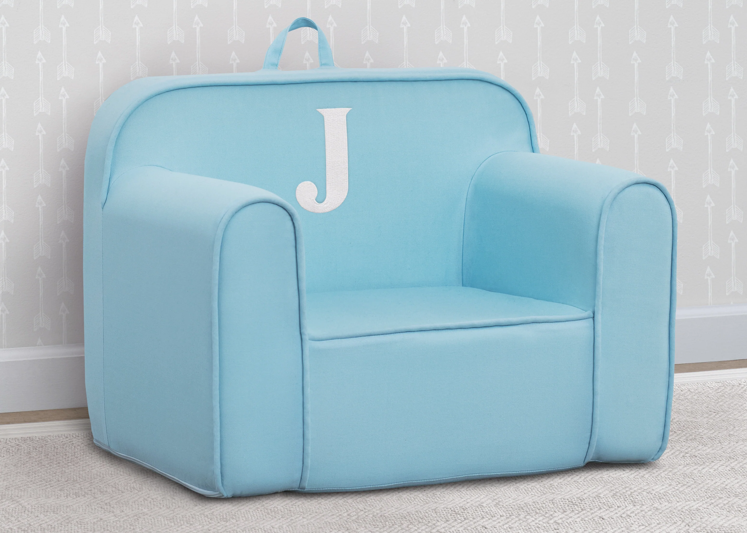 Personalized Monogram Light Blue Cozee Chair - Image 46