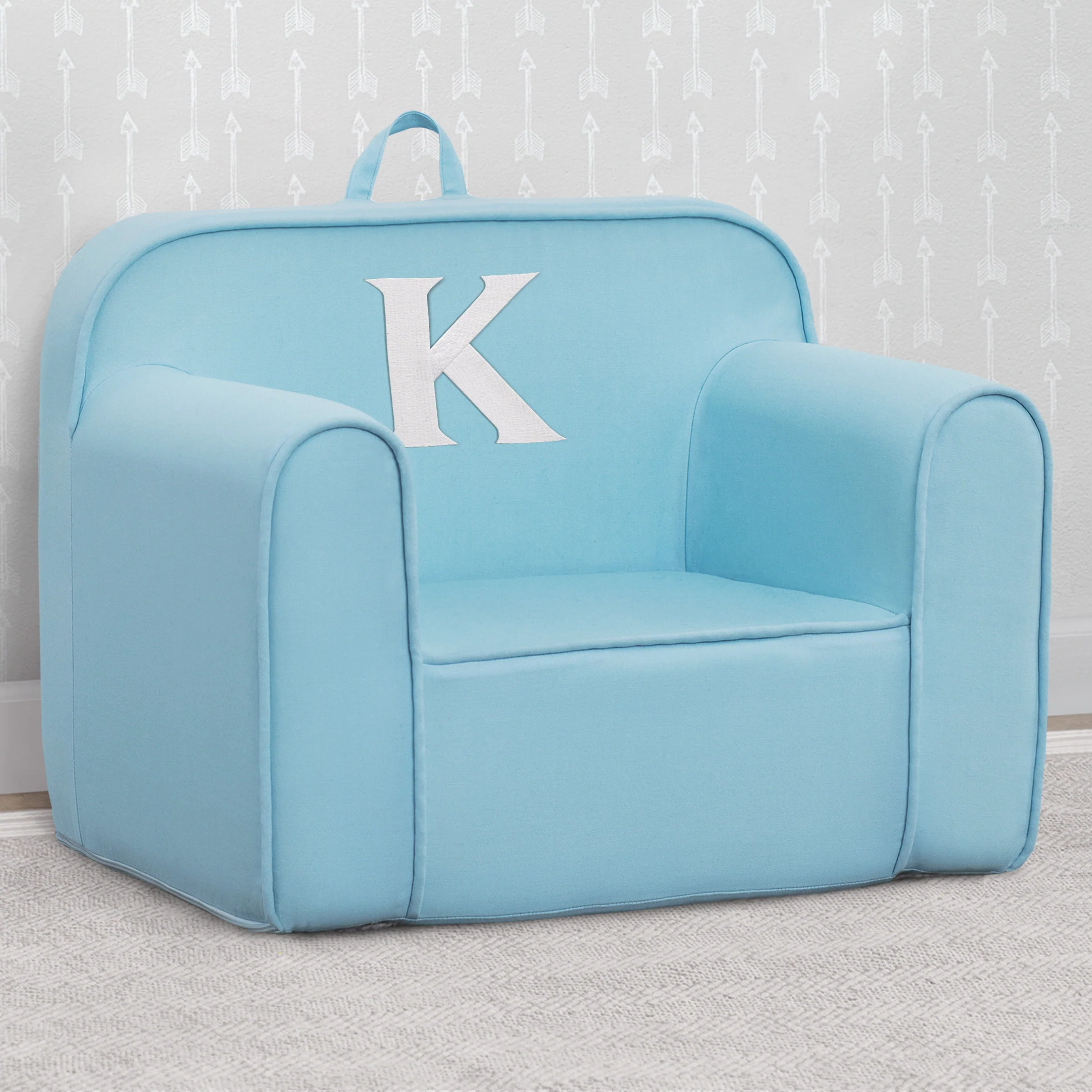 Personalized Monogram Light Blue Cozee Chair - Image 55