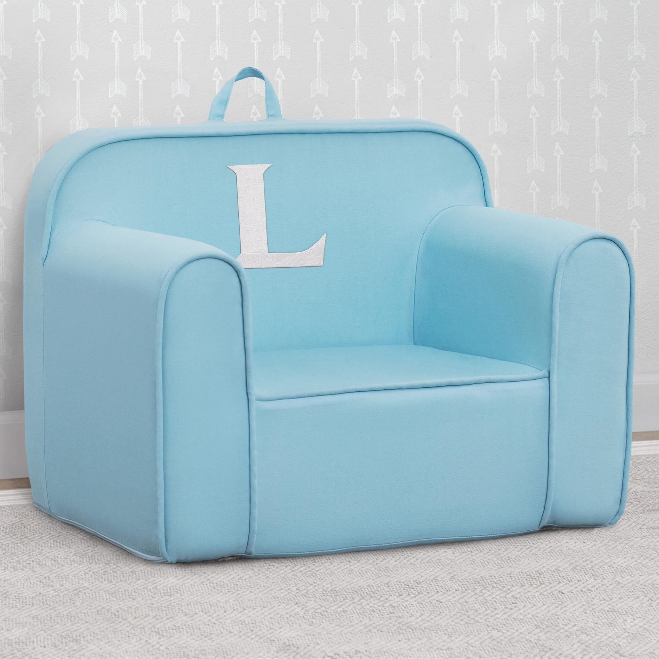 Personalized Monogram Light Blue Cozee Chair - Image 60