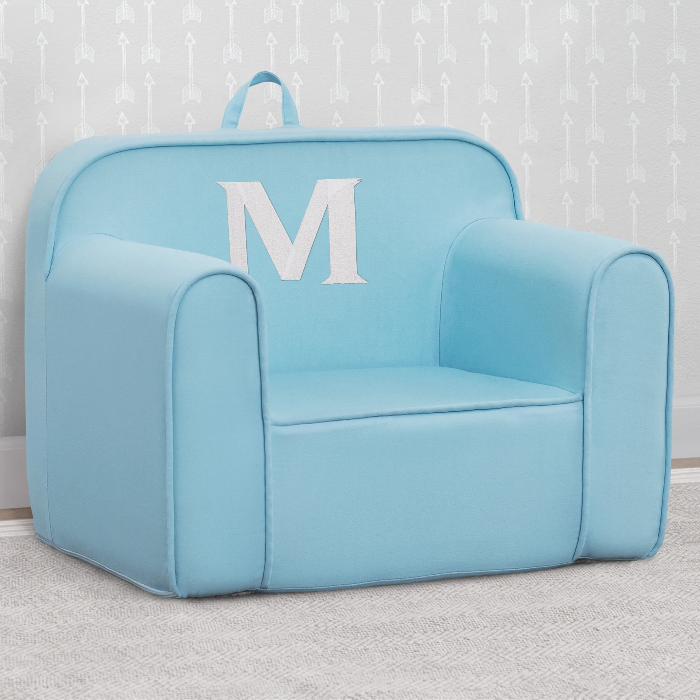 Personalized Monogram Light Blue Cozee Chair - Image 65