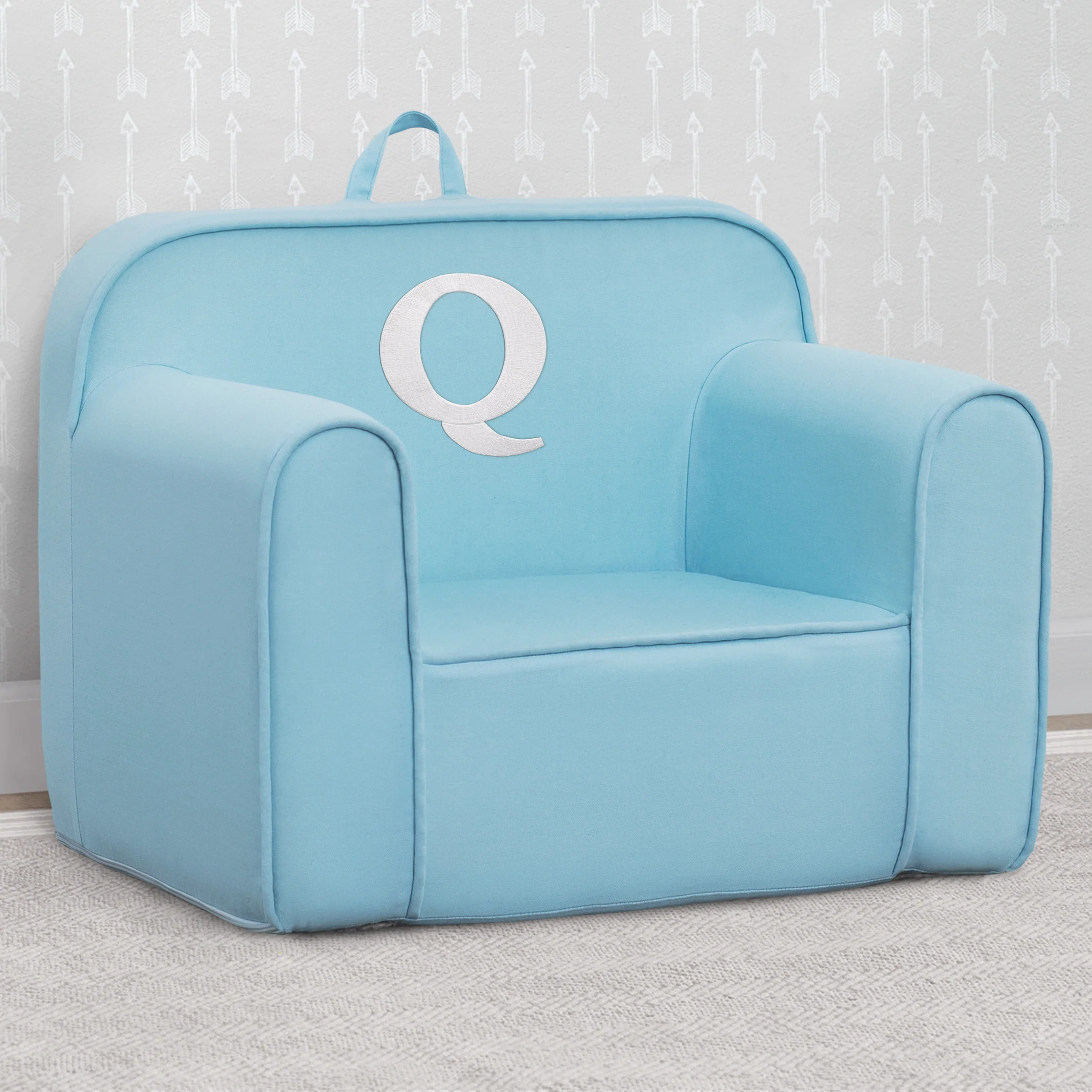 Personalized Monogram Light Blue Cozee Chair - Image 85
