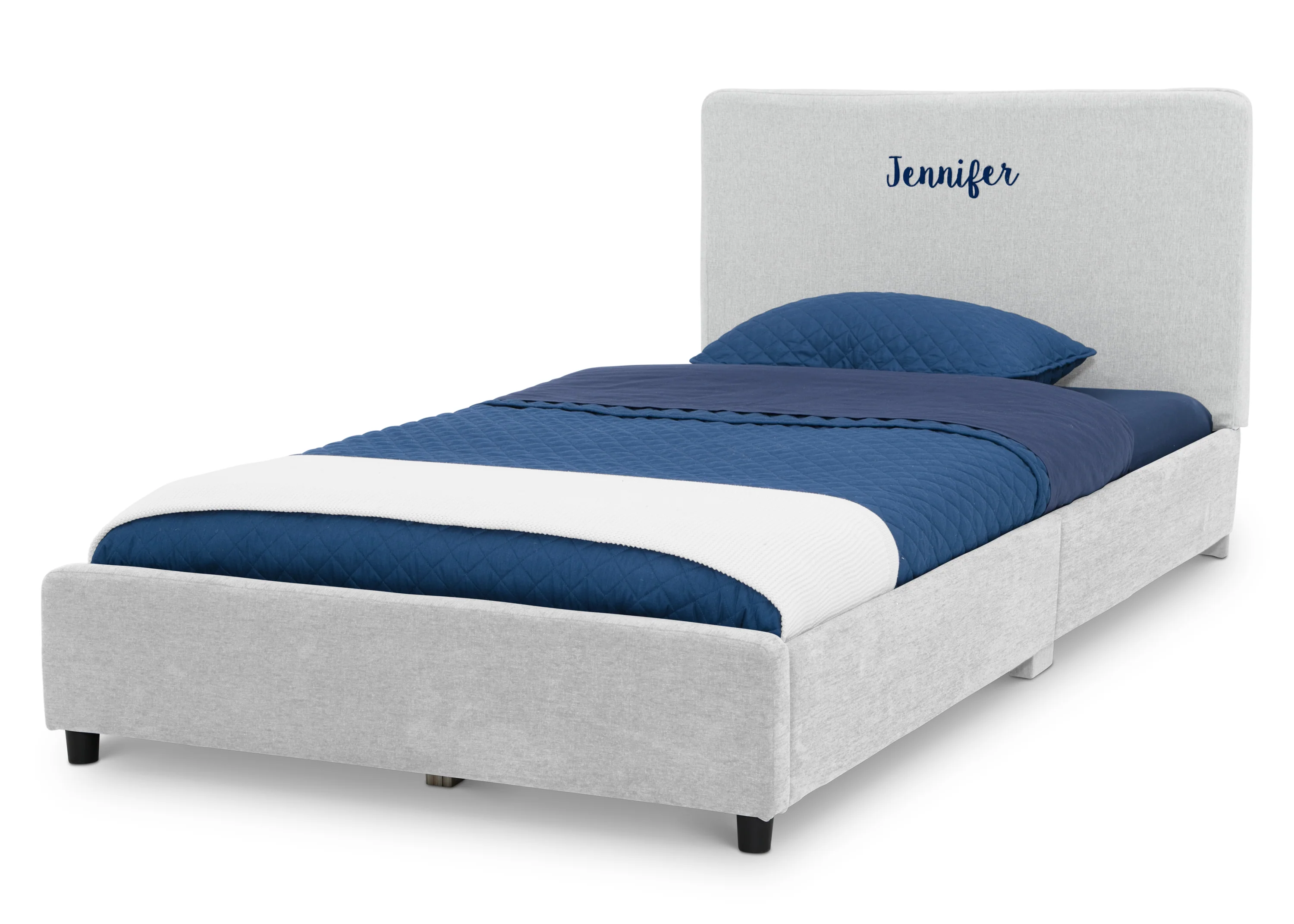Personalized Upholstered  Twin Bed with Headboard - Image 13