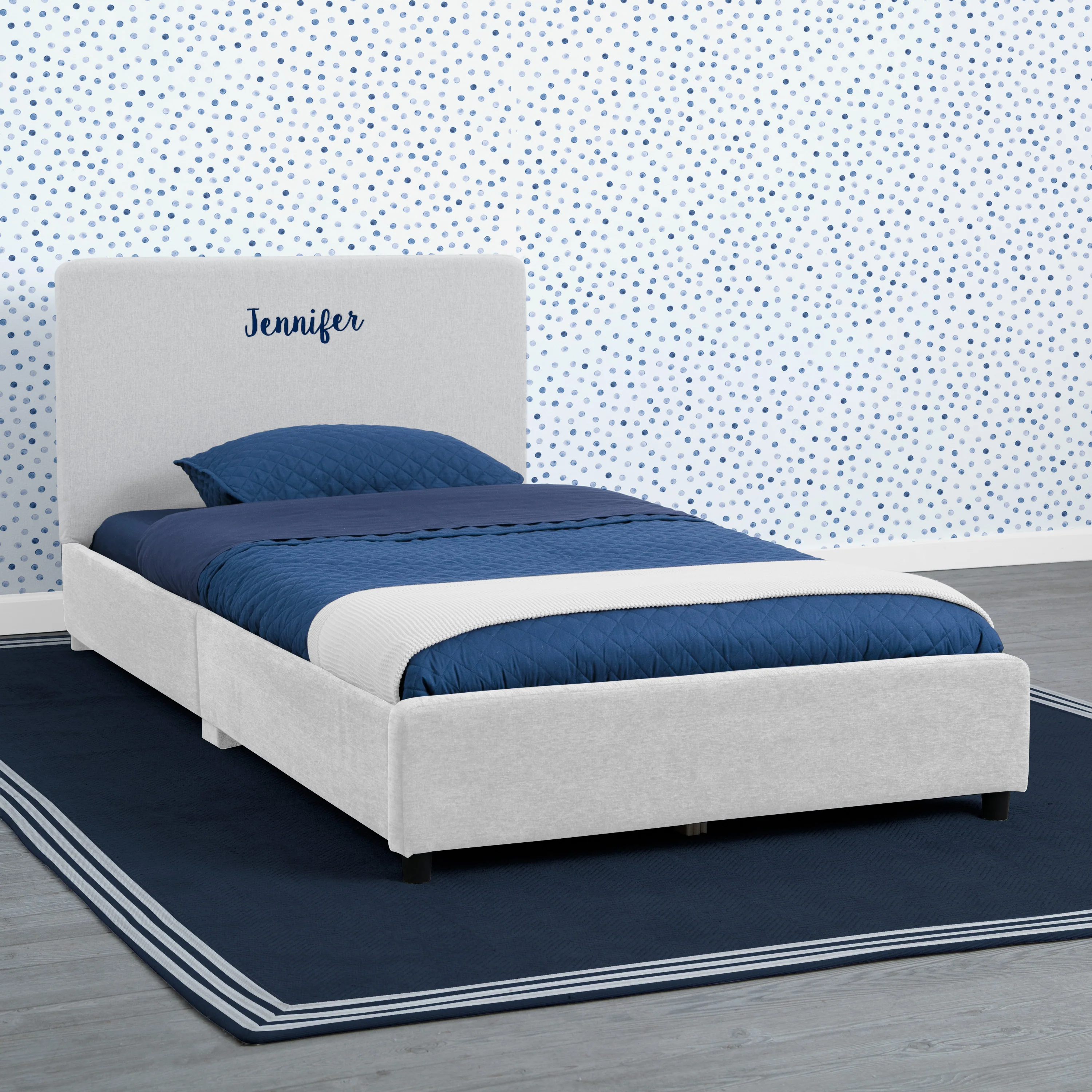 Personalized Upholstered  Twin Bed with Headboard - Image 16