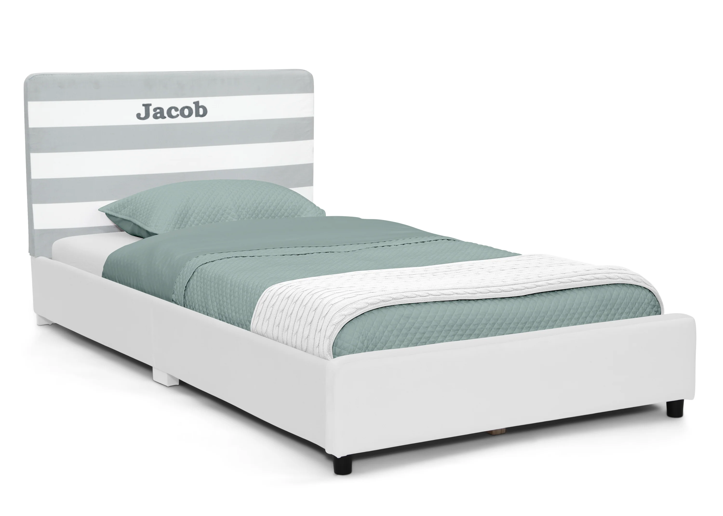 Personalized Upholstered  Twin Bed with Headboard - Image 28