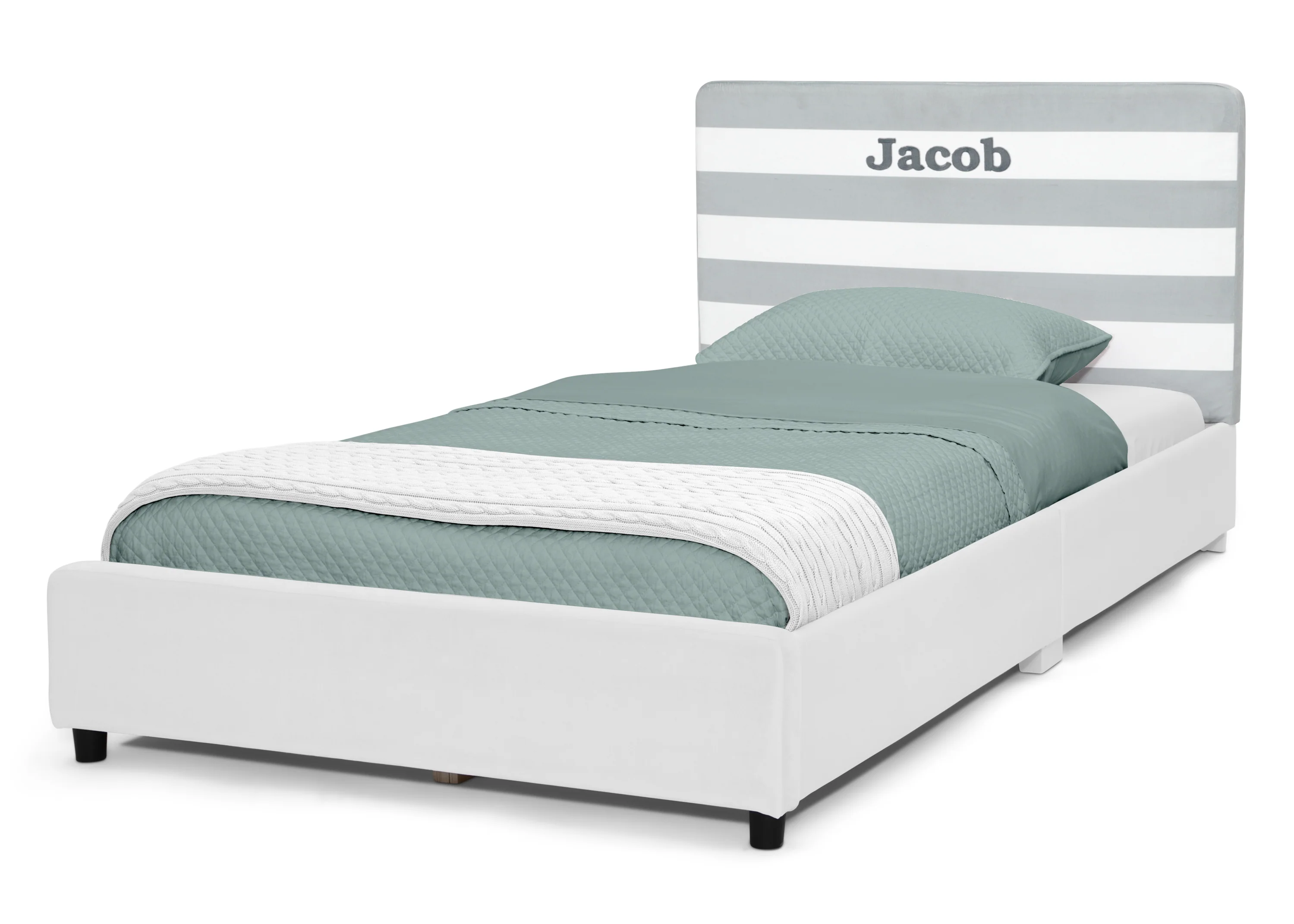 Personalized Upholstered  Twin Bed with Headboard - Image 29