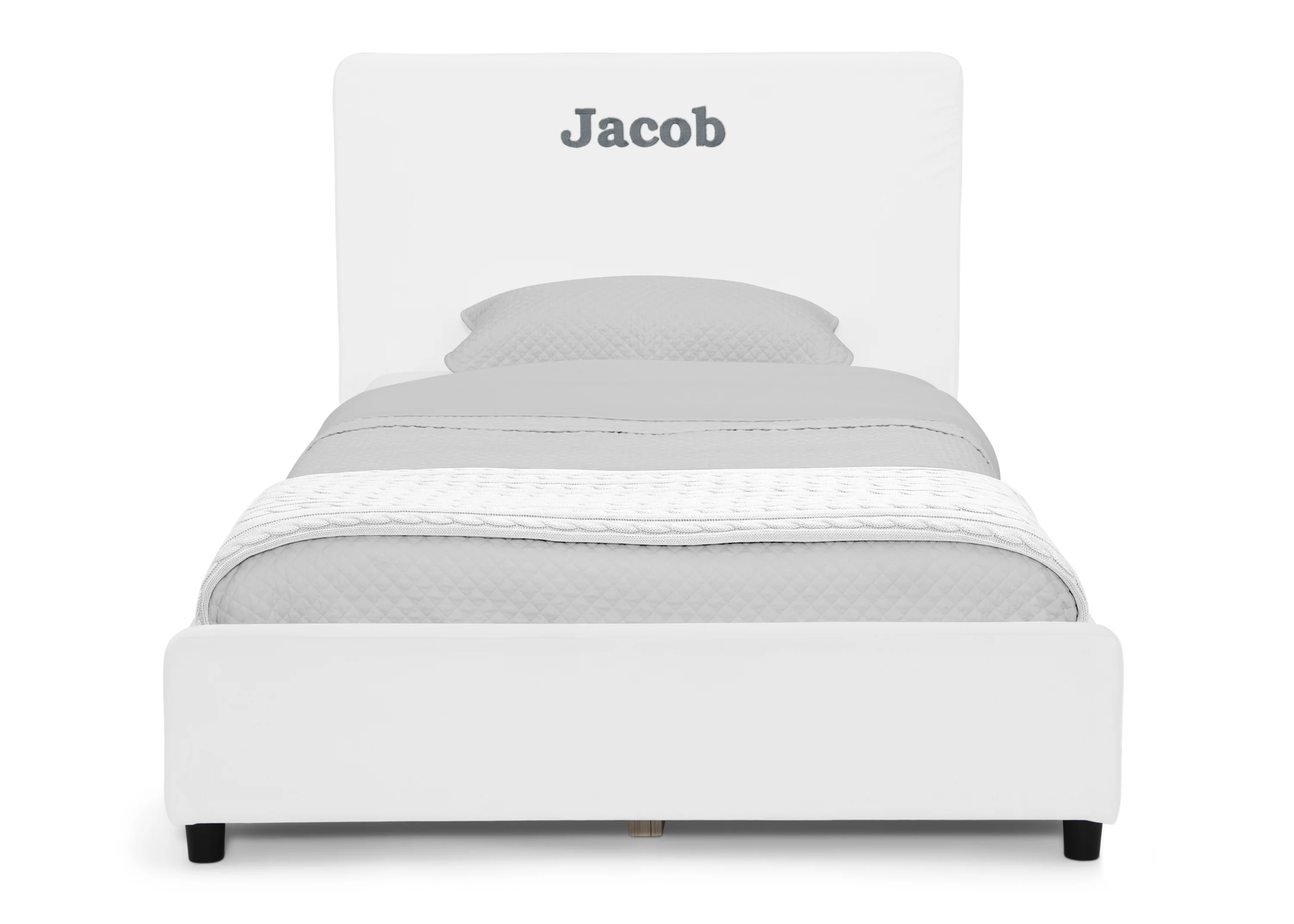 Personalized Upholstered  Twin Bed with Headboard - Image 3