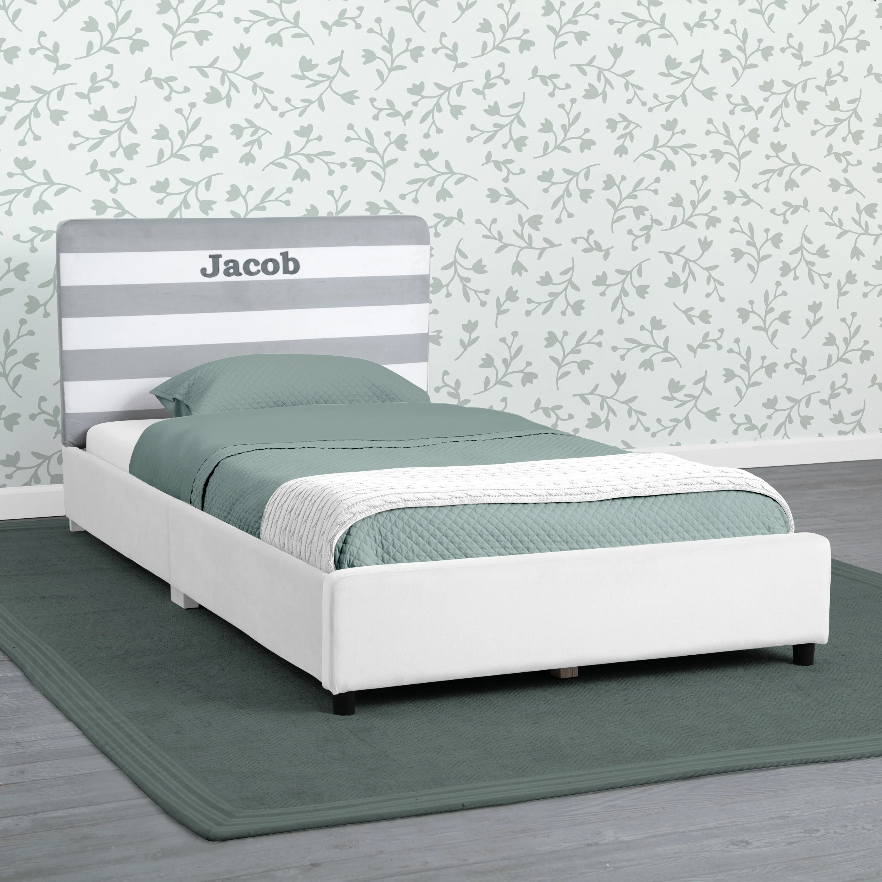 Personalized Upholstered  Twin Bed with Headboard - Image 32