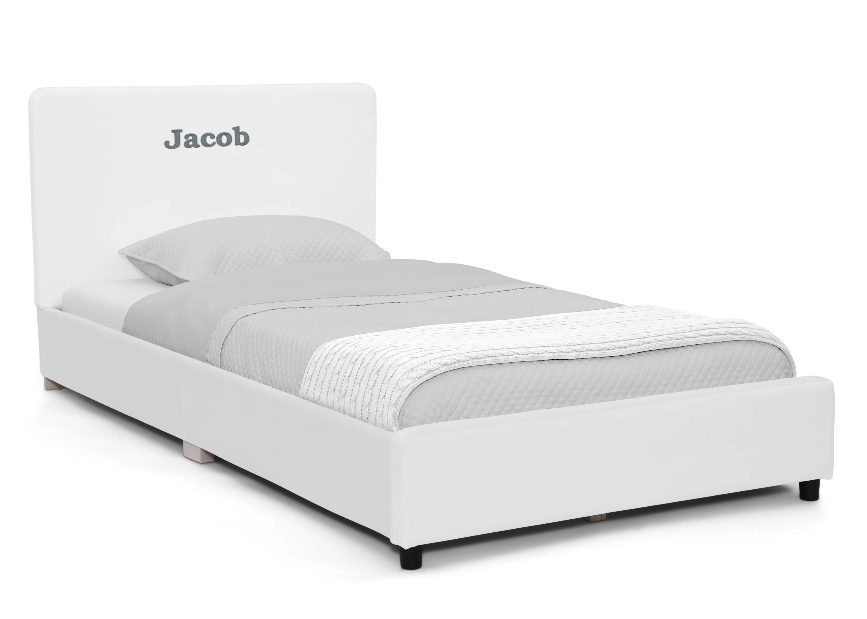Personalized Upholstered  Twin Bed with Headboard - Image 4
