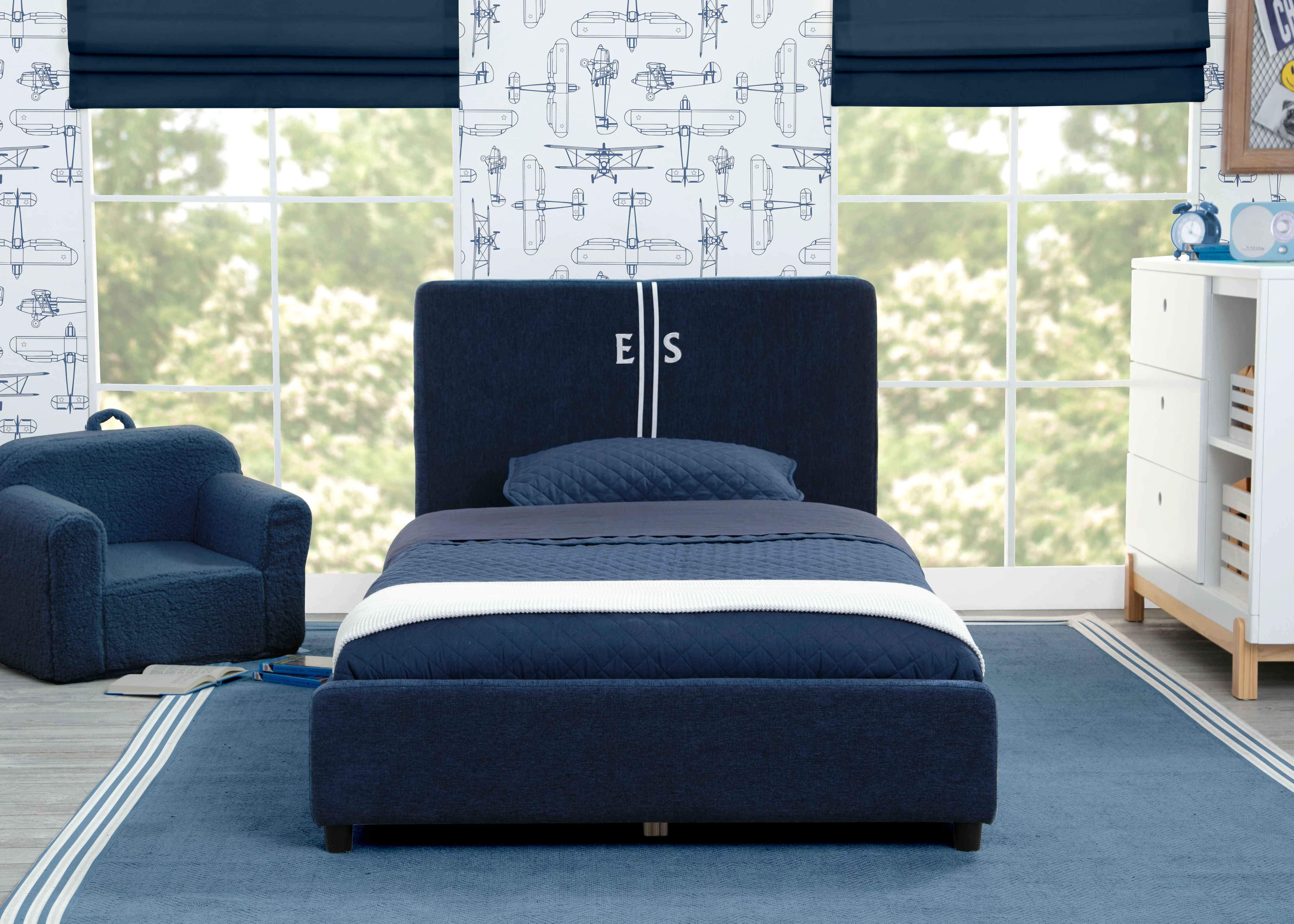 Personalized Upholstered  Twin Bed with Headboard - Image 41