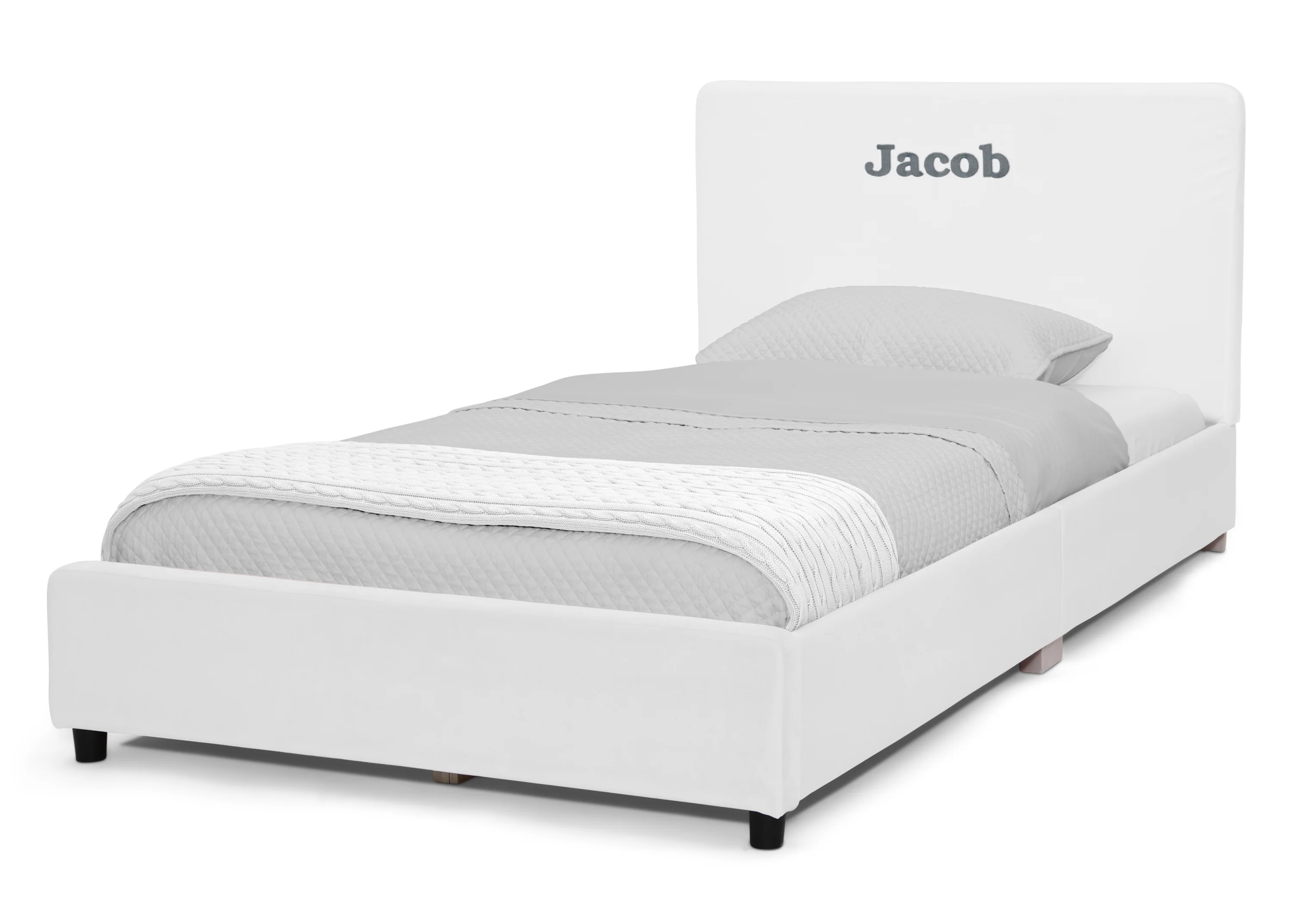 Personalized Upholstered  Twin Bed with Headboard - Image 5