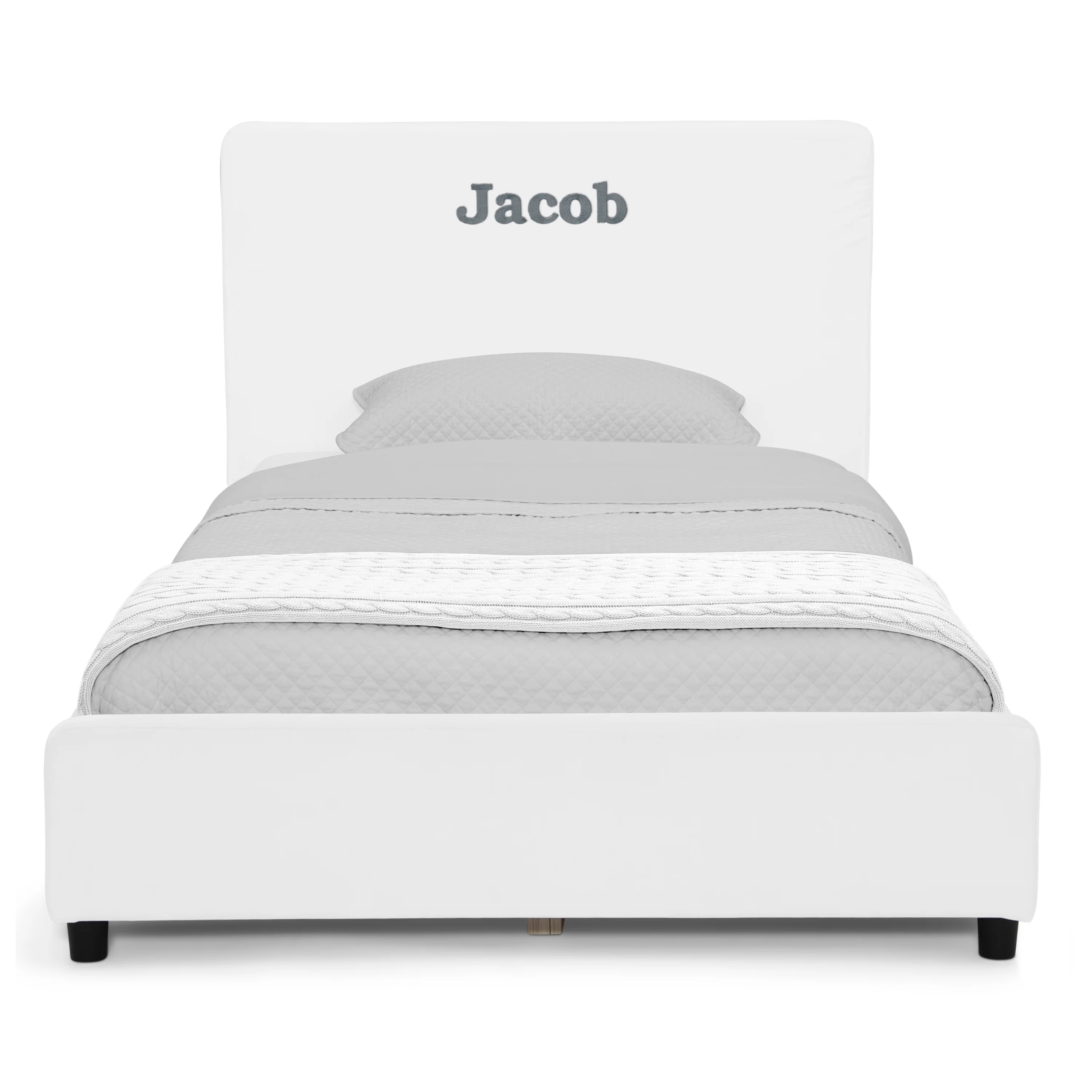 Personalized Upholstered  Twin Bed with Headboard - Image 6