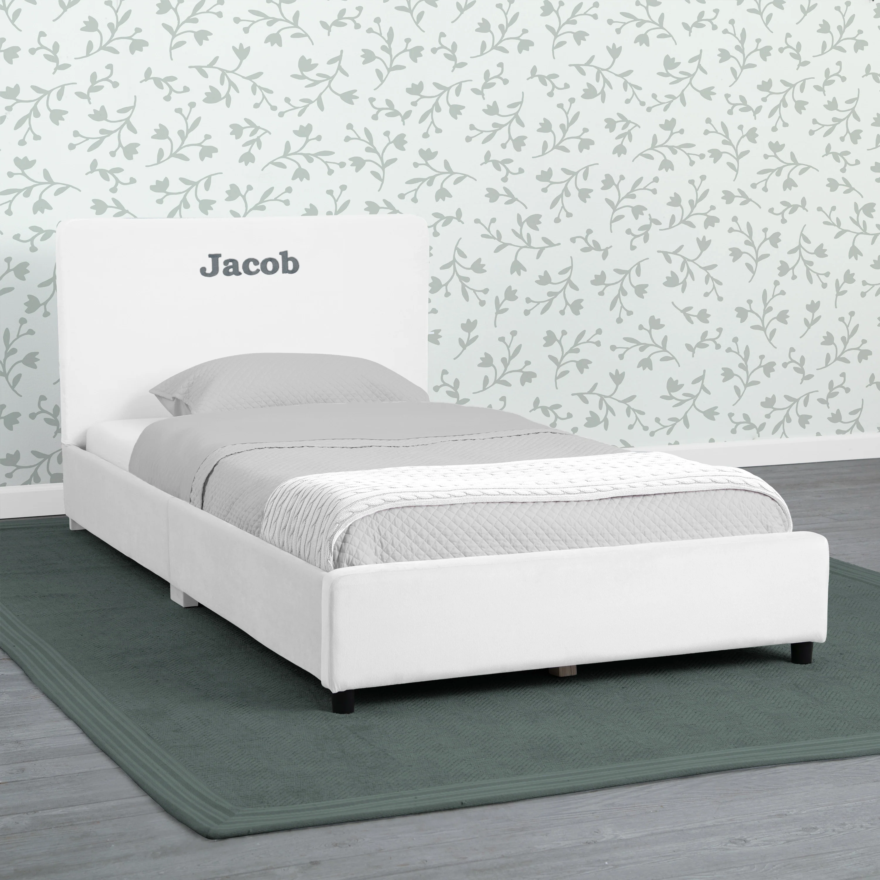Personalized Upholstered  Twin Bed with Headboard - Image 7