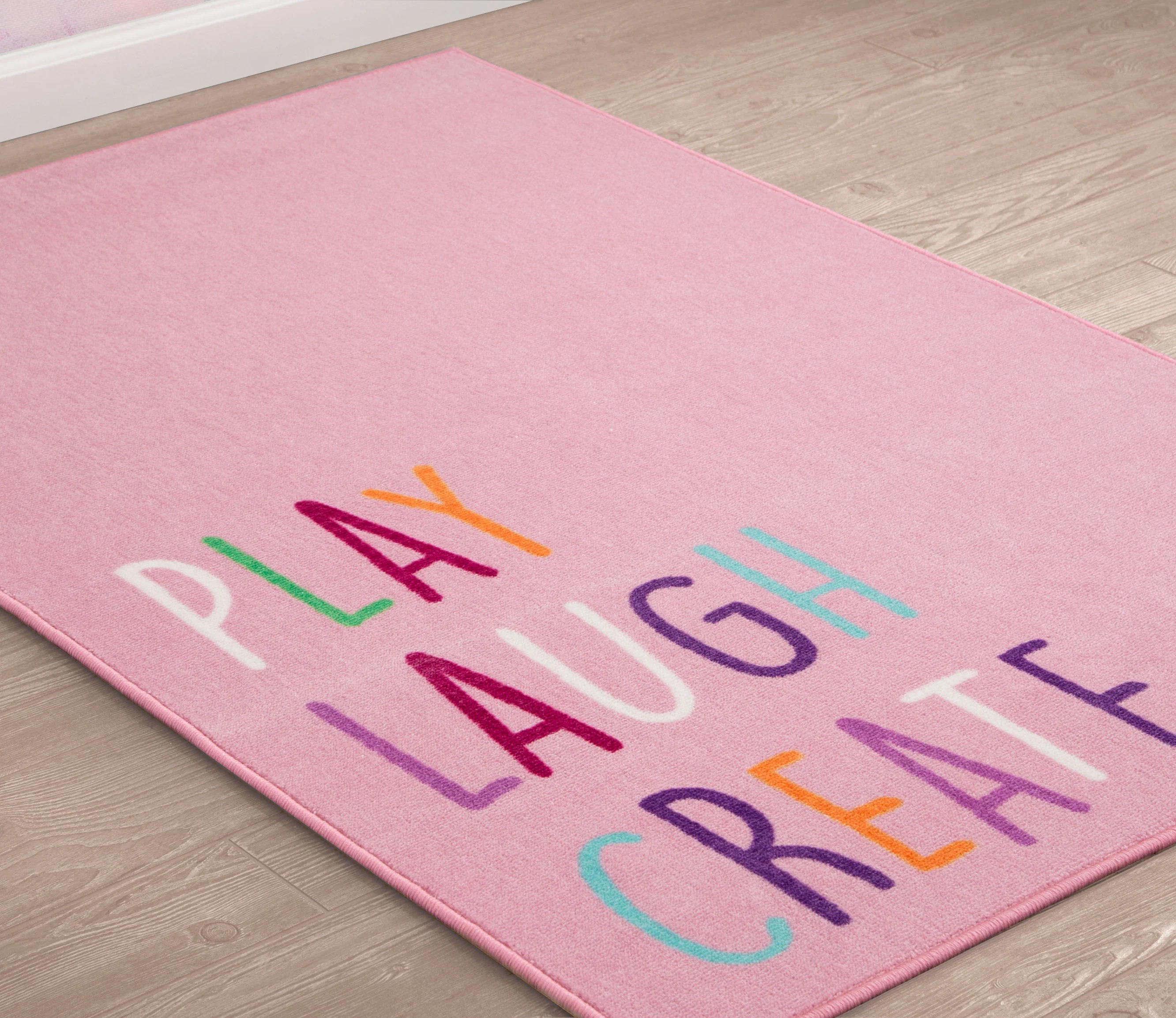 Play/Laugh/Create Rectangle Area Rug for Kids, 39-Inch x 59-Inch - Image 5