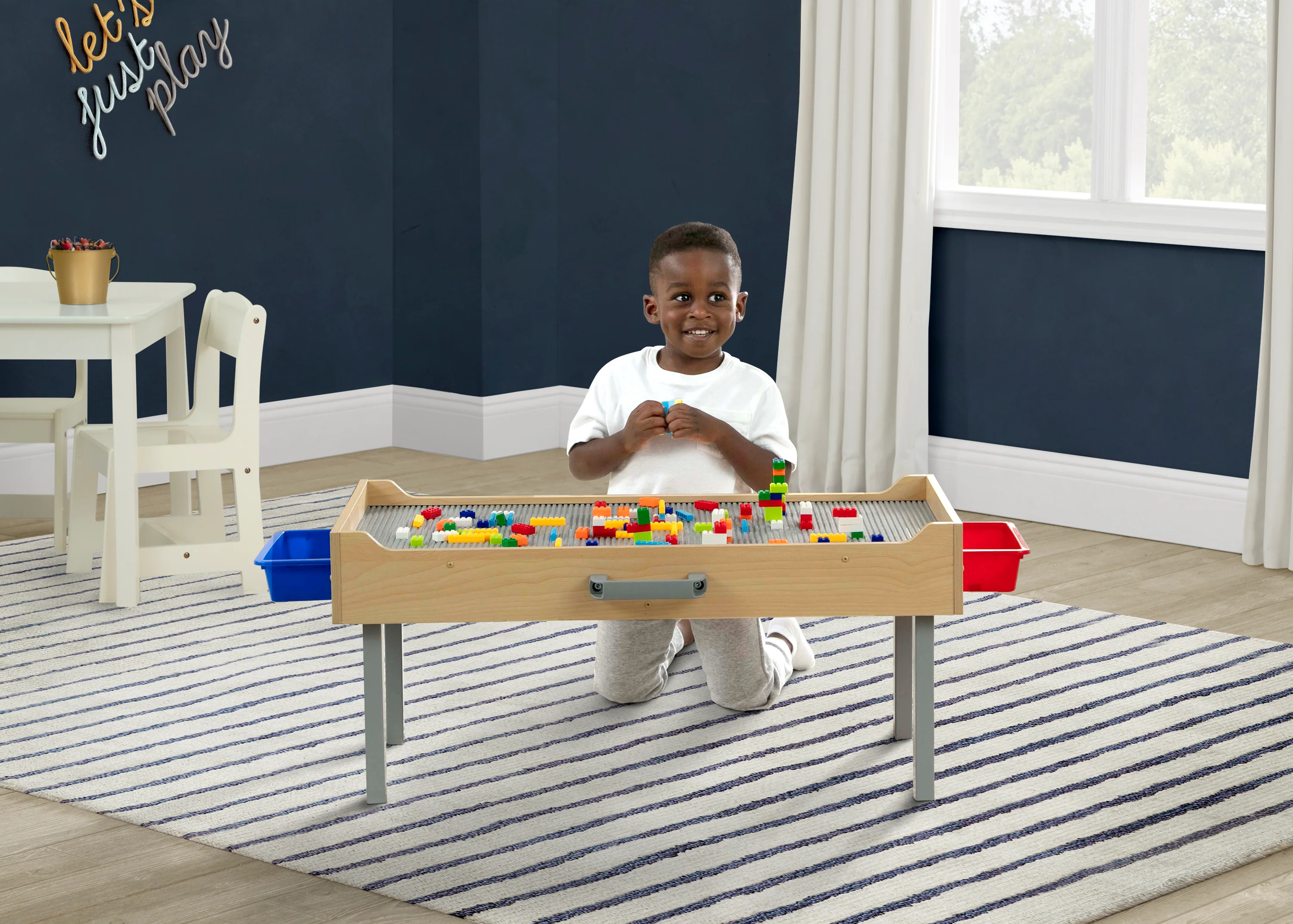 Play N Store Building Bricks Play Table with 100+ Play Bricks Included - Image 2