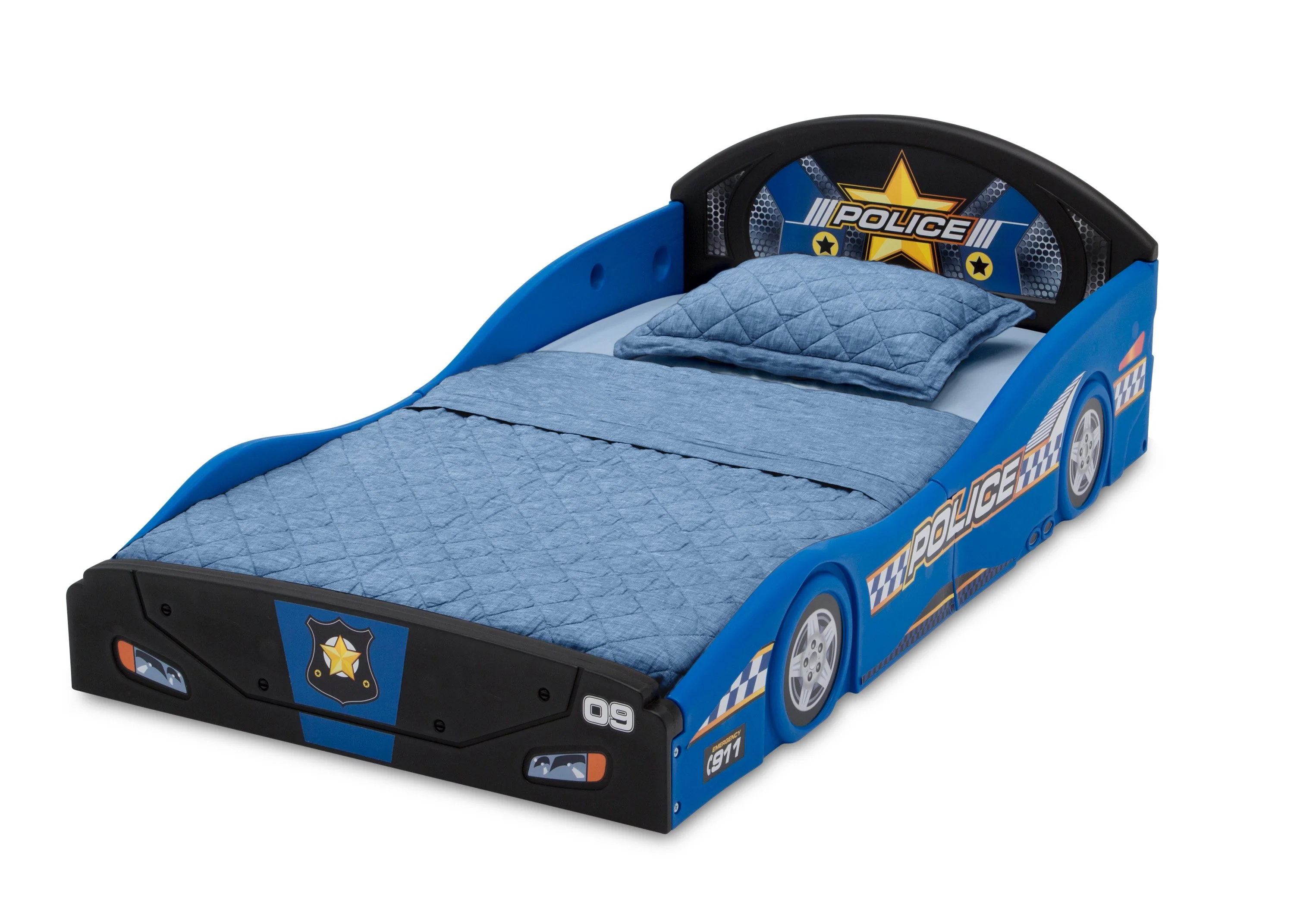 Police Car Plastic Sleep and Play Toddler Bed - Image 3