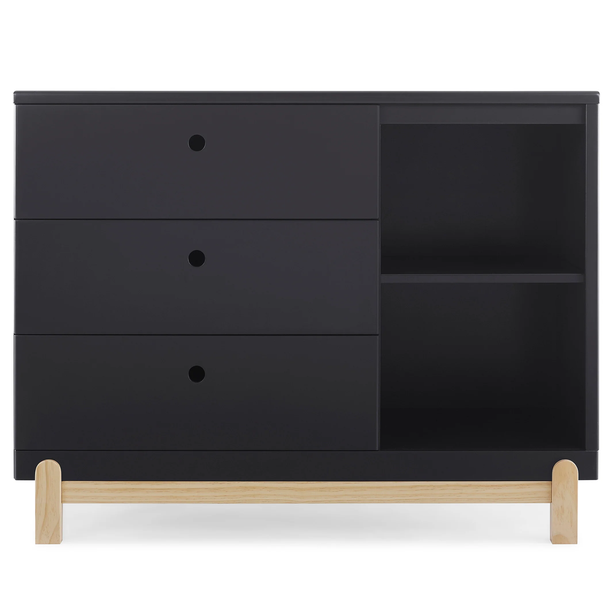 Poppy 3 Drawer Dresser with Cubbies and Interlocking Drawers - Image 14